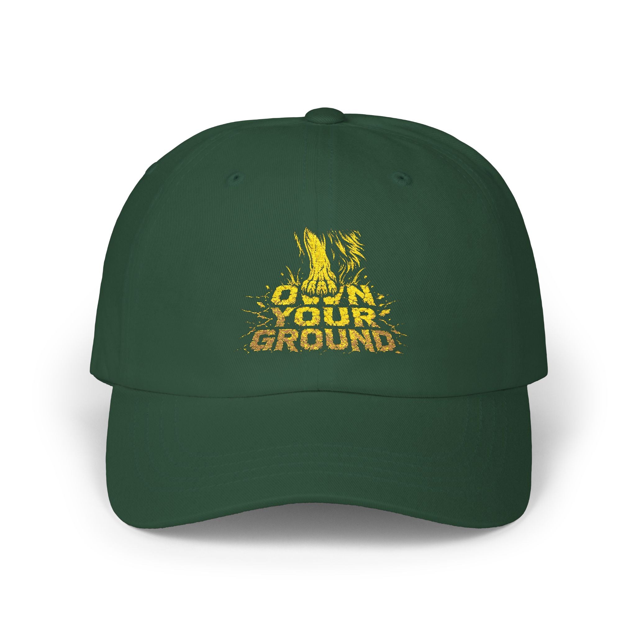 Dad Cap — 'Hold Your Ground' Distressed Yellow Graphic Baseball Hat