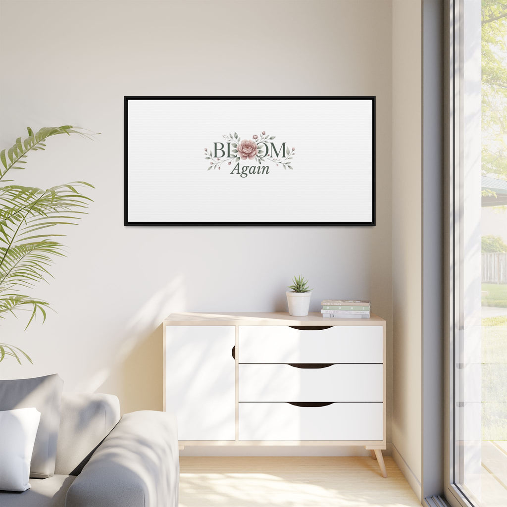 Bless Me Again Floral Matte Canvas Print, Framed Wall Art