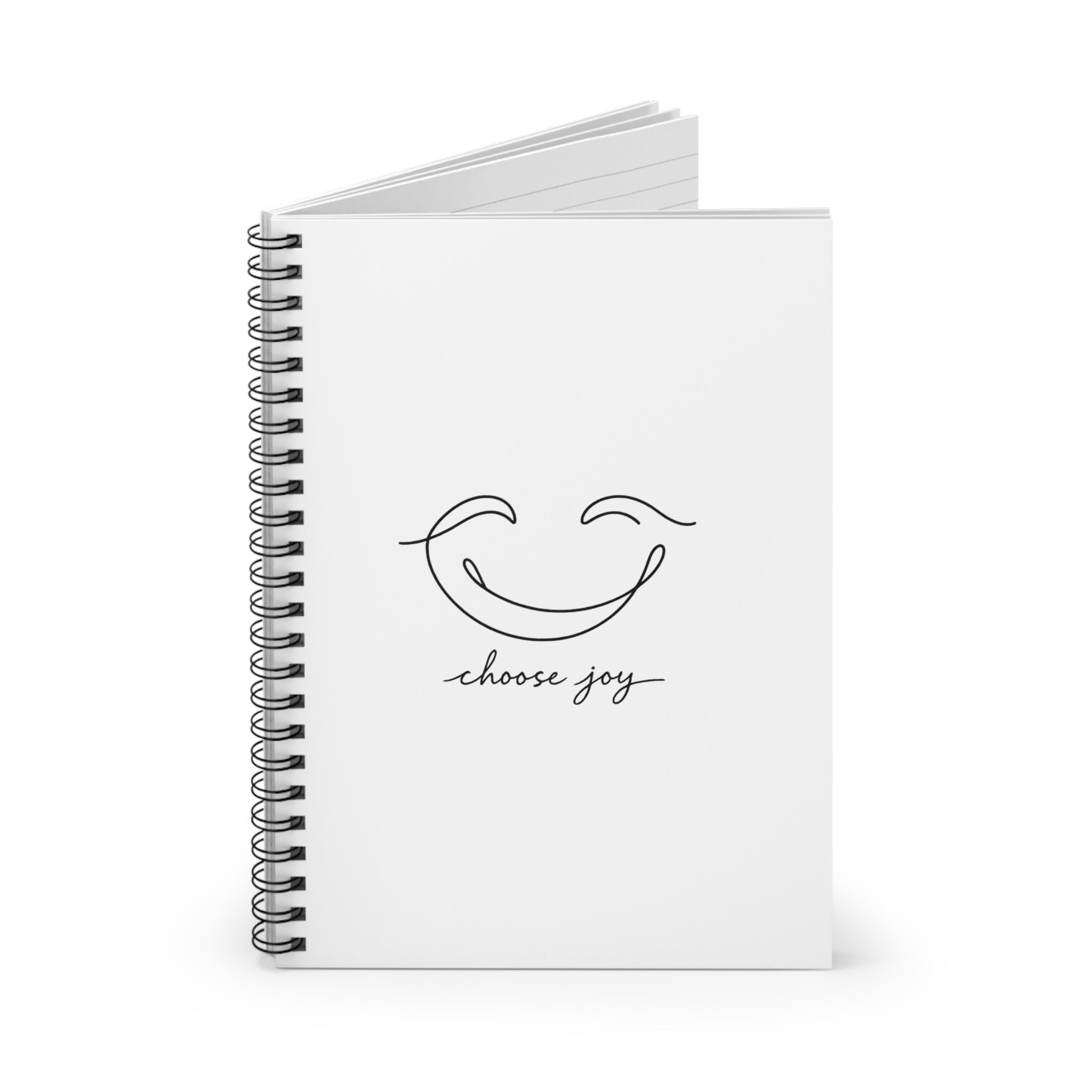 Choose Joy Spiral Notebook — Minimal Smiley Ruled Journal for Positivity & Everyday Notes