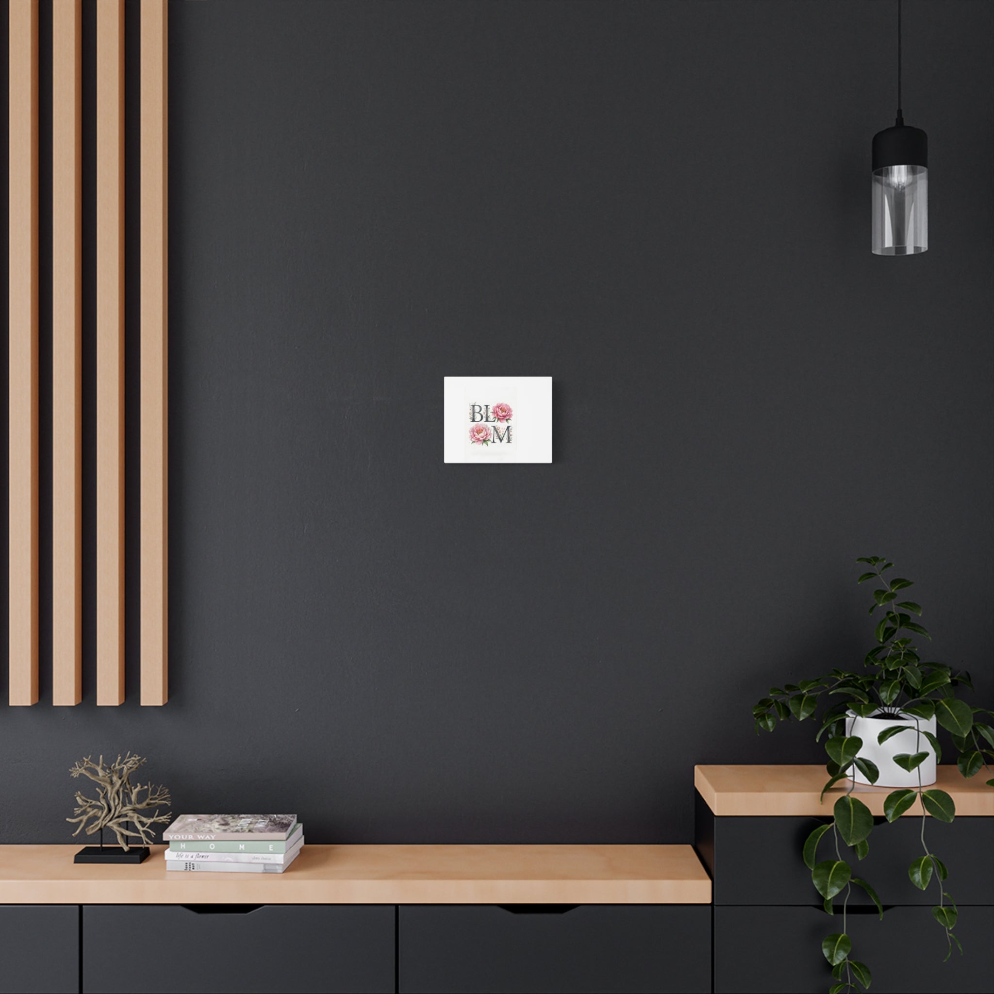 Bloom Floral Canvas Wall Art — Pink Peonies Typography