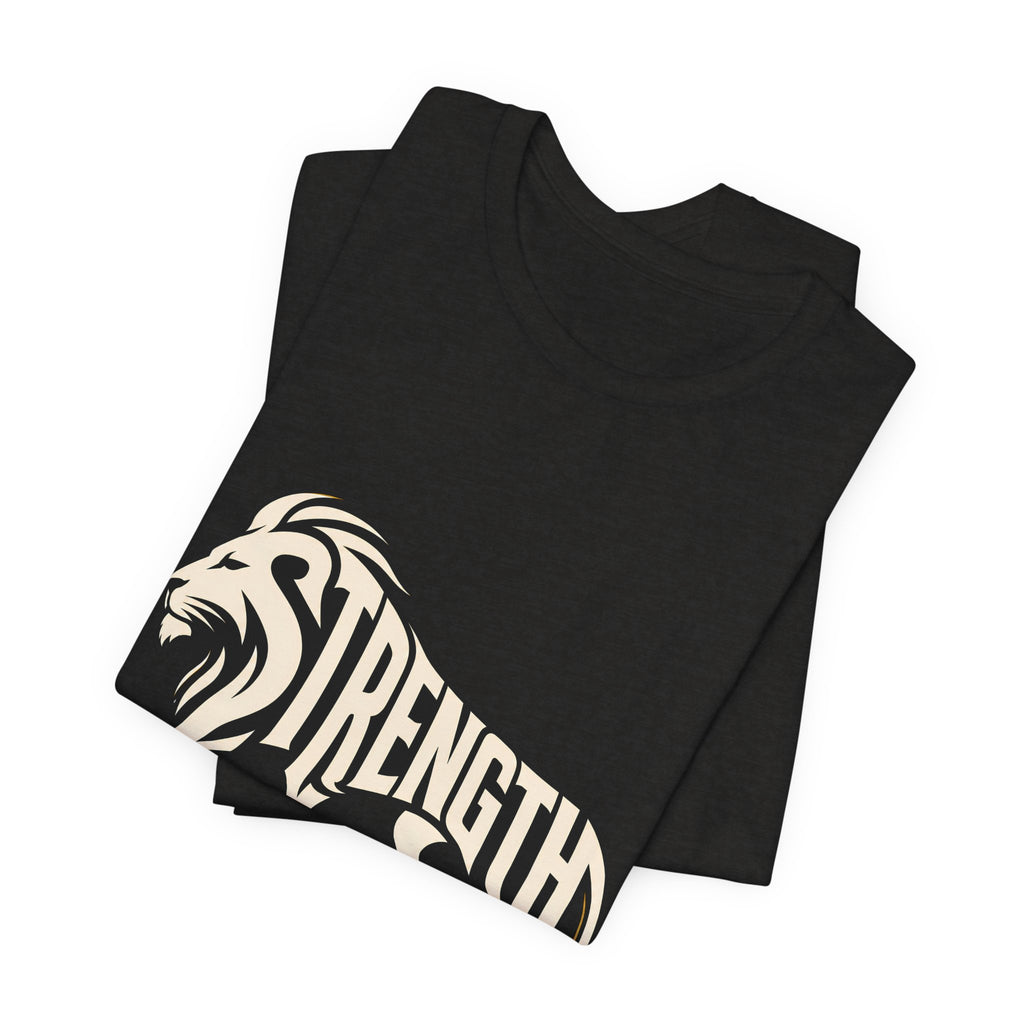 Strength In Pause T-Shirt — Lion Graphic Motivational Tee