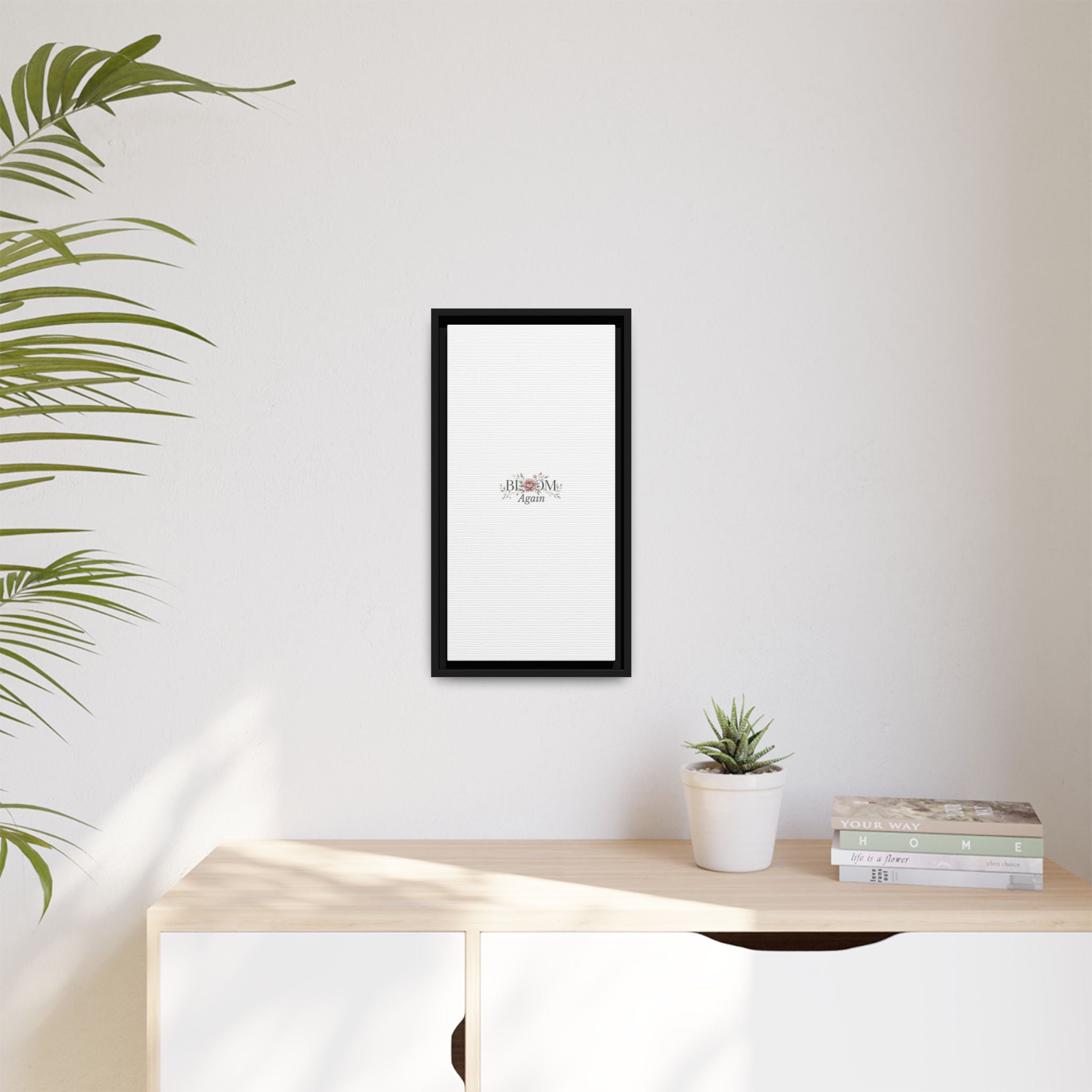 Bless Me Again Floral Matte Canvas Print, Framed Wall Art