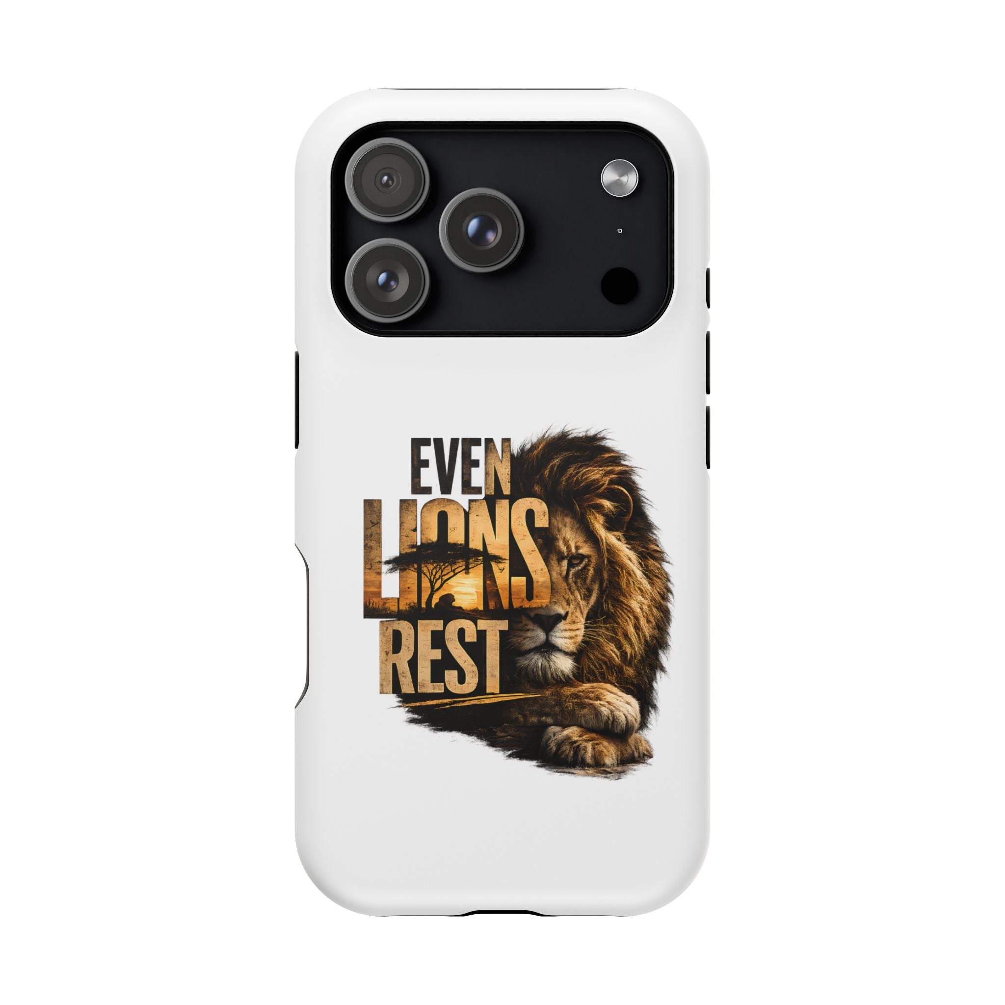 Lion 'Even Lions Rest' Magnetic Impact-Resistant Phone Case