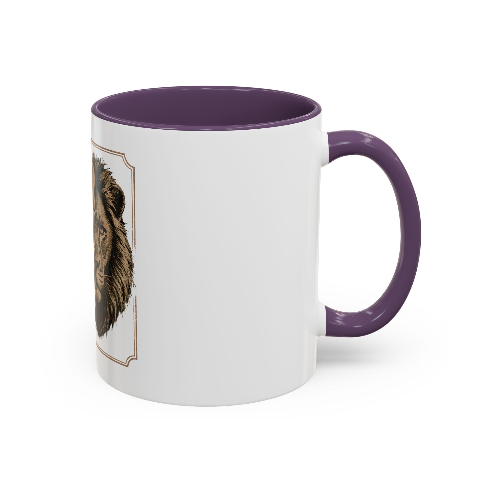Lion 'Power Doesn't Prove Itself' Accent Coffee Mug — Motivational Animal Quote