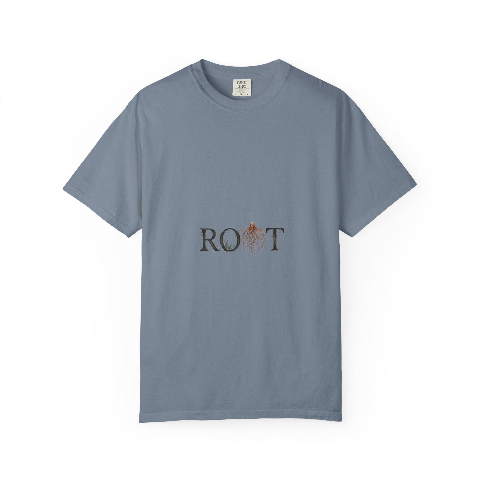 Root Floral Graphic T-Shirt — 'ROOT' Botanical Typography Tee