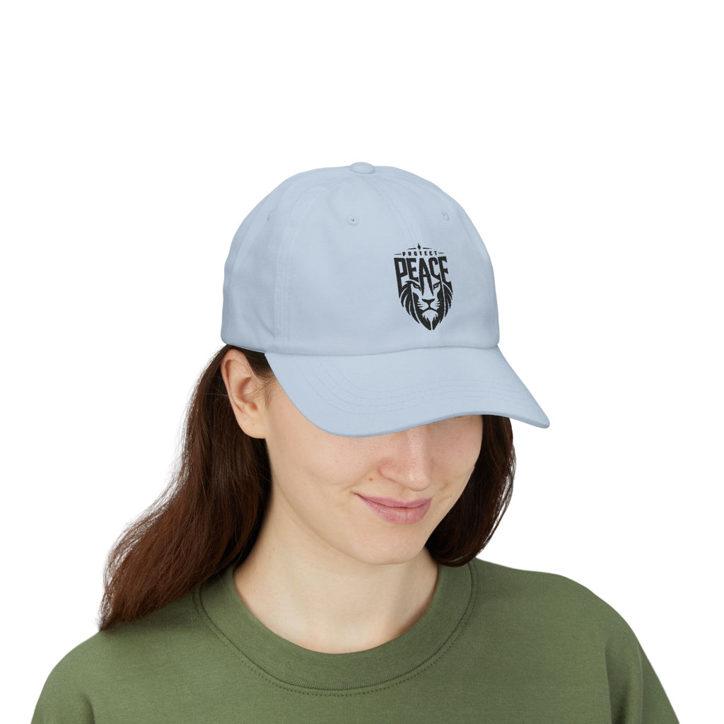 Dad Cap — Lion 'Peace' Shield Embroidered Baseball Hat