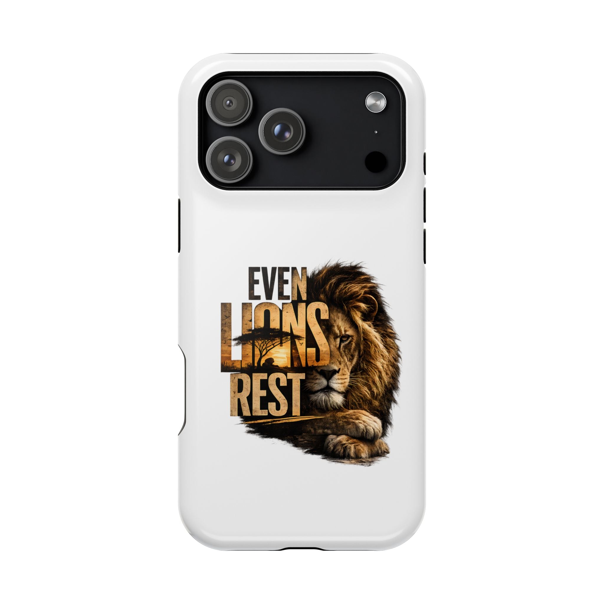 Lion 'Even Lions Rest' Magnetic Impact-Resistant Phone Case