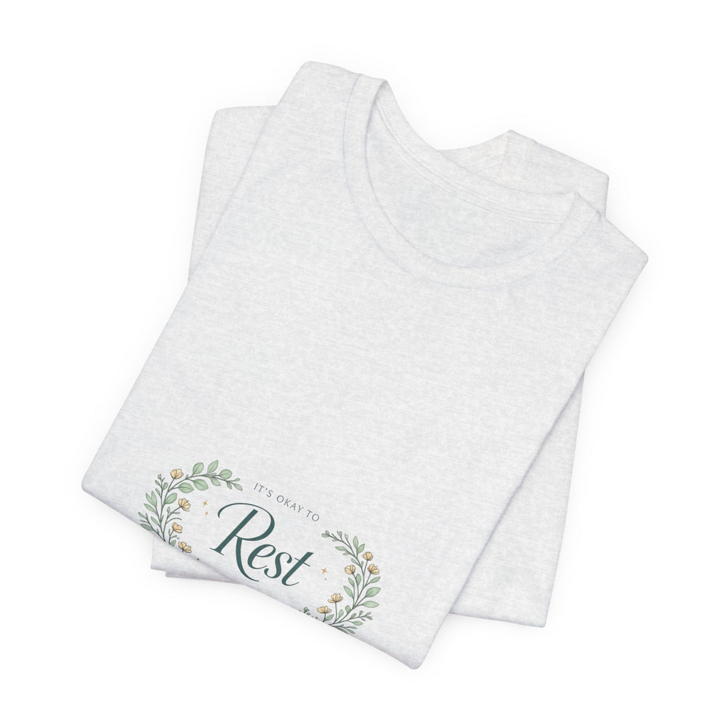 Rest Floral Tee — Relaxation White Short Sleeve Shirt