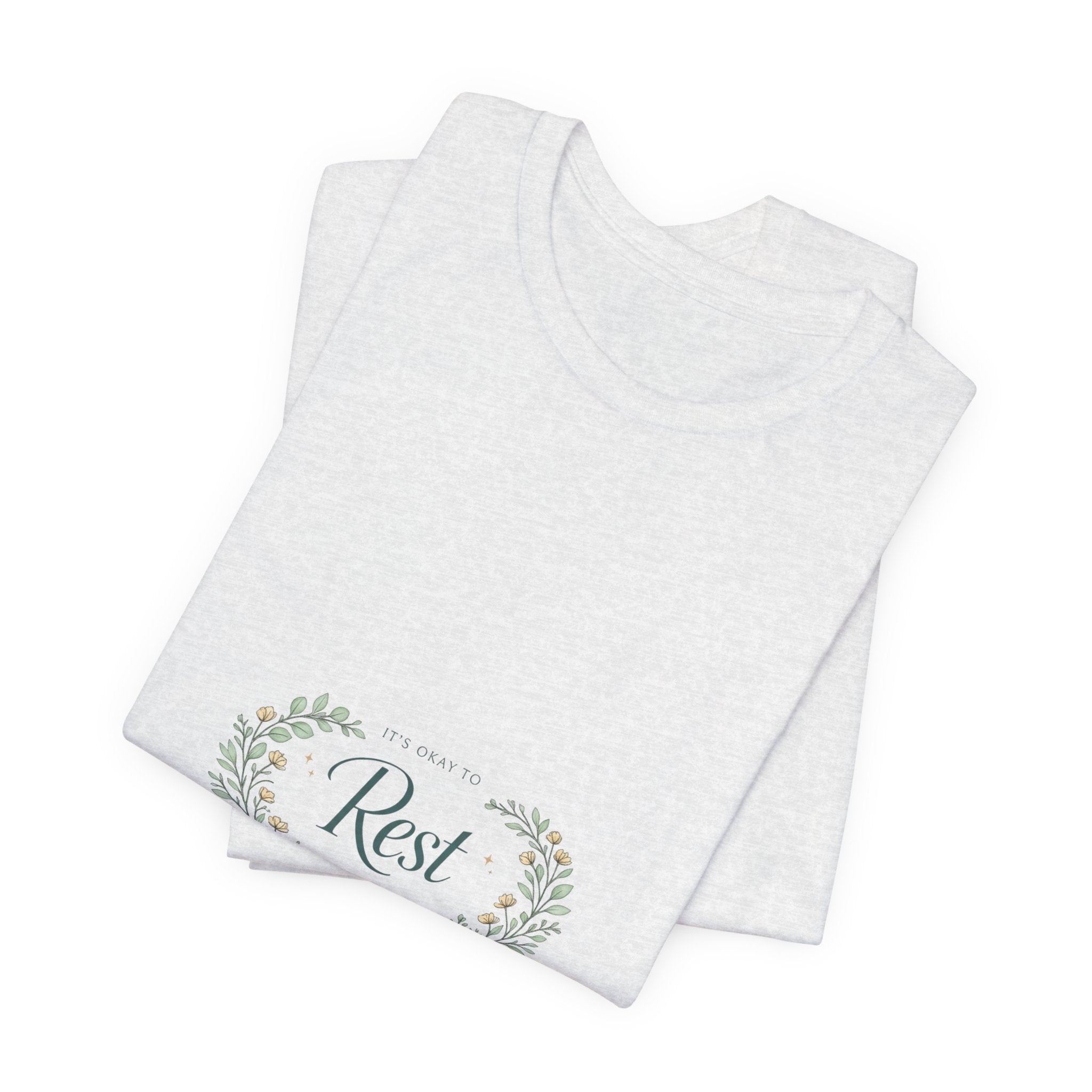 Rest Floral Tee — Relaxation White Short Sleeve Shirt