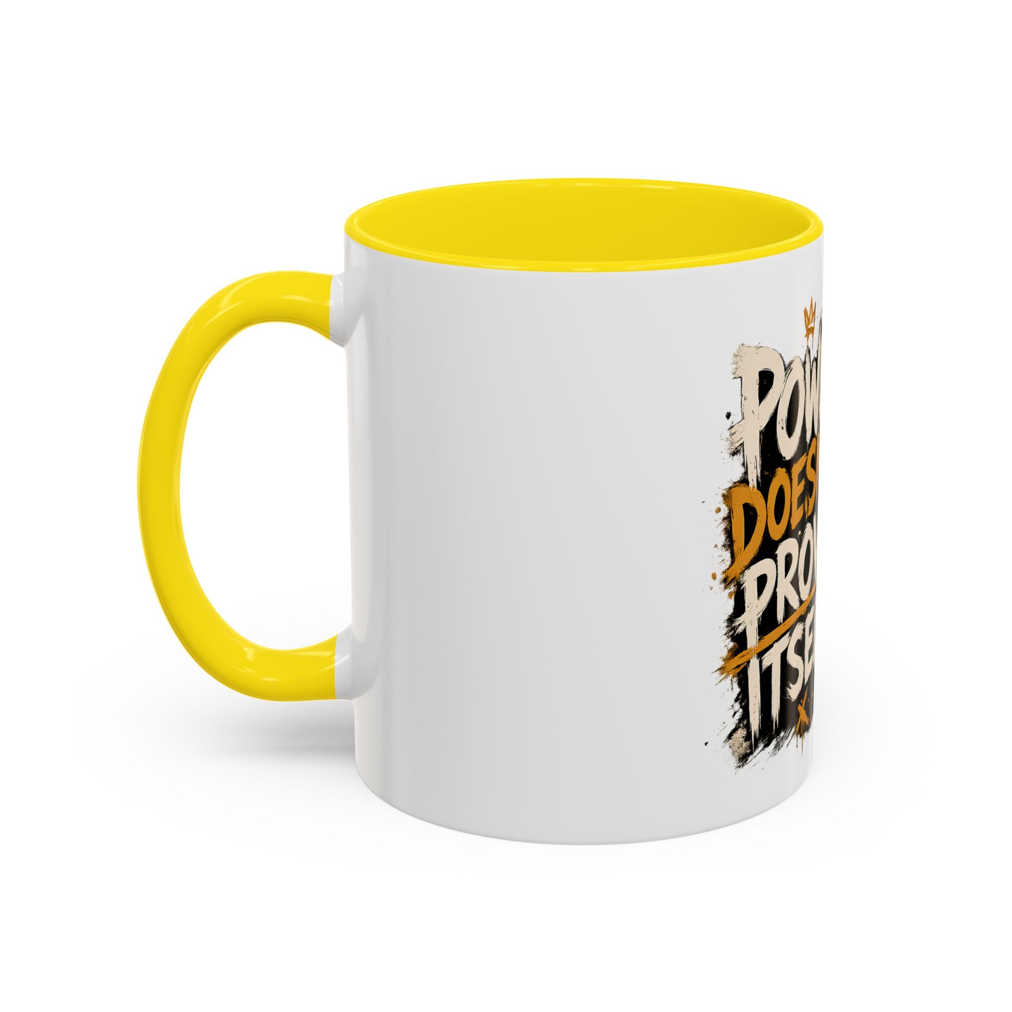 Power Doesn't Prove Itself Lion Accent Coffee Mug — Motivational 11/15oz Gift