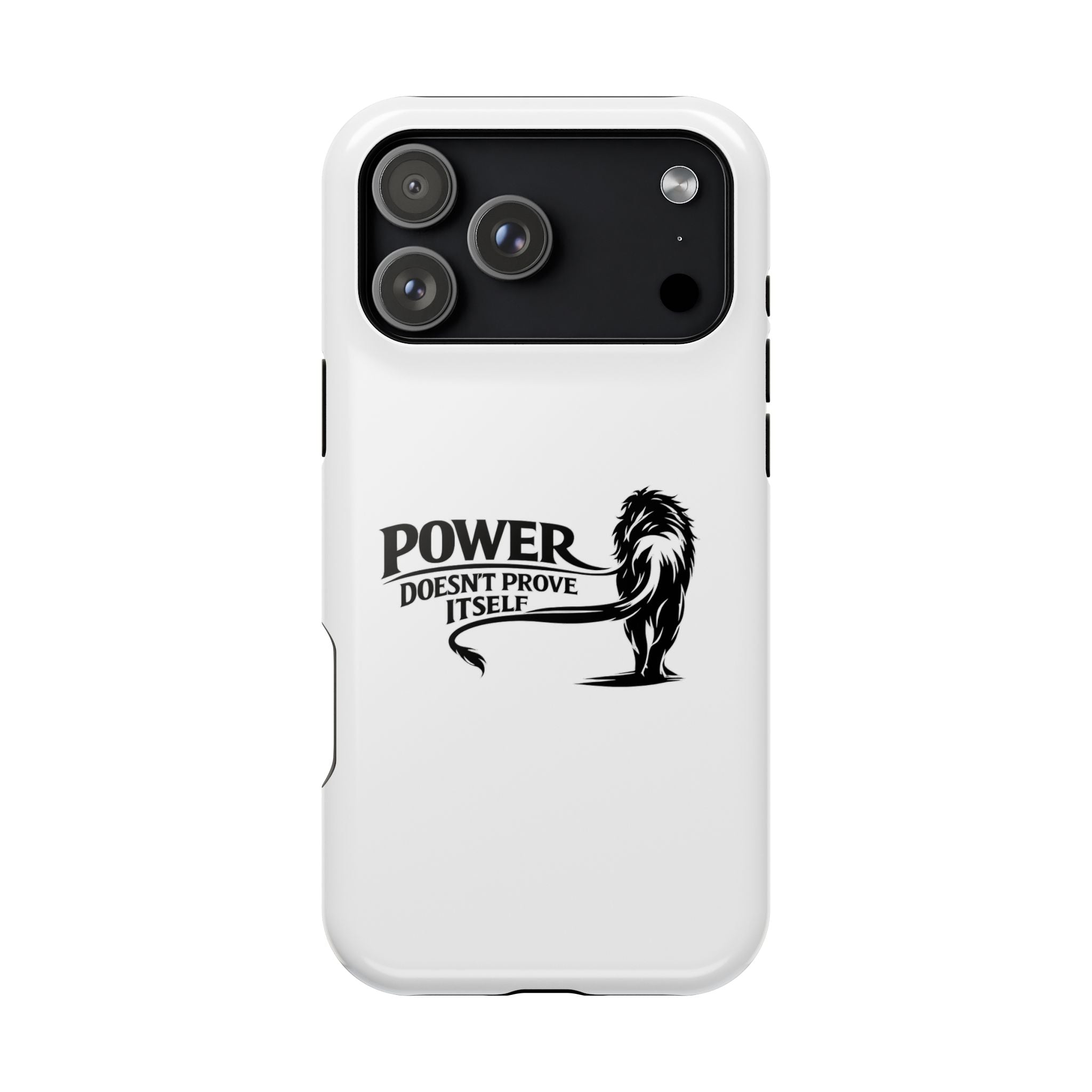 Magnetic Impact-Resistant Phone Case — "Power Doesn't Prove Itself" Lion Design