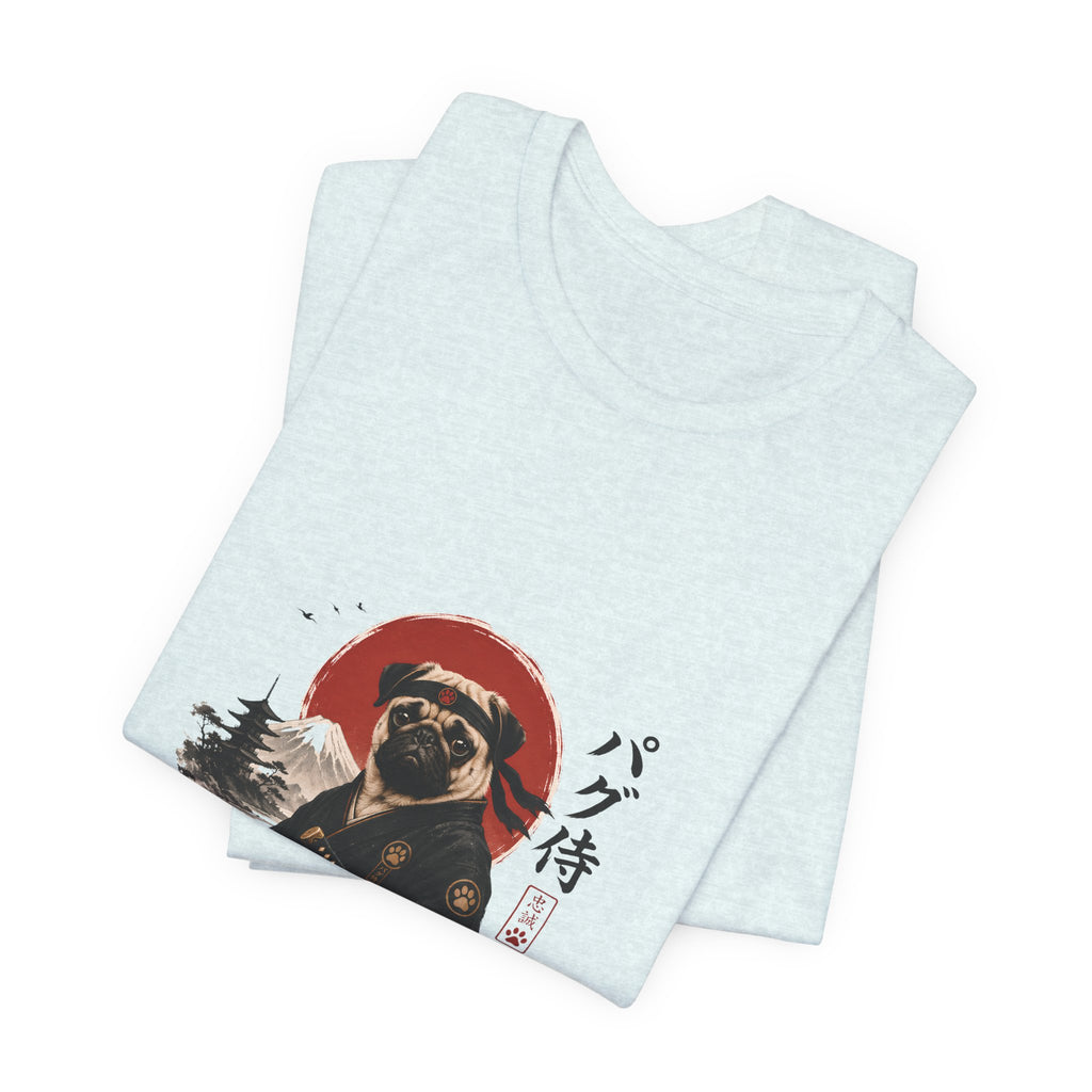 Pug Samurai T‑Shirt — Cute Samurai Pug Graphic Tee