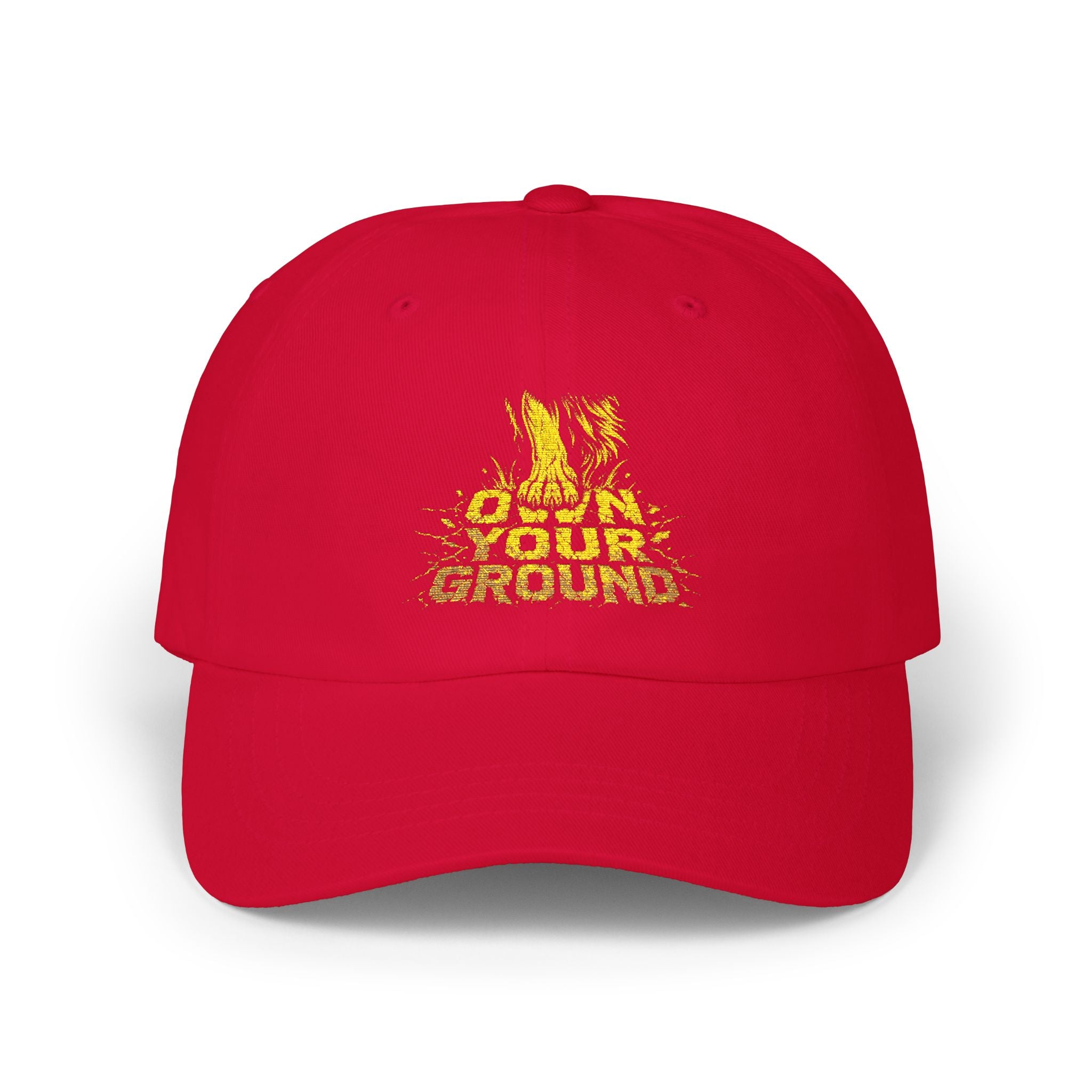 Dad Cap — 'Hold Your Ground' Distressed Yellow Graphic Baseball Hat
