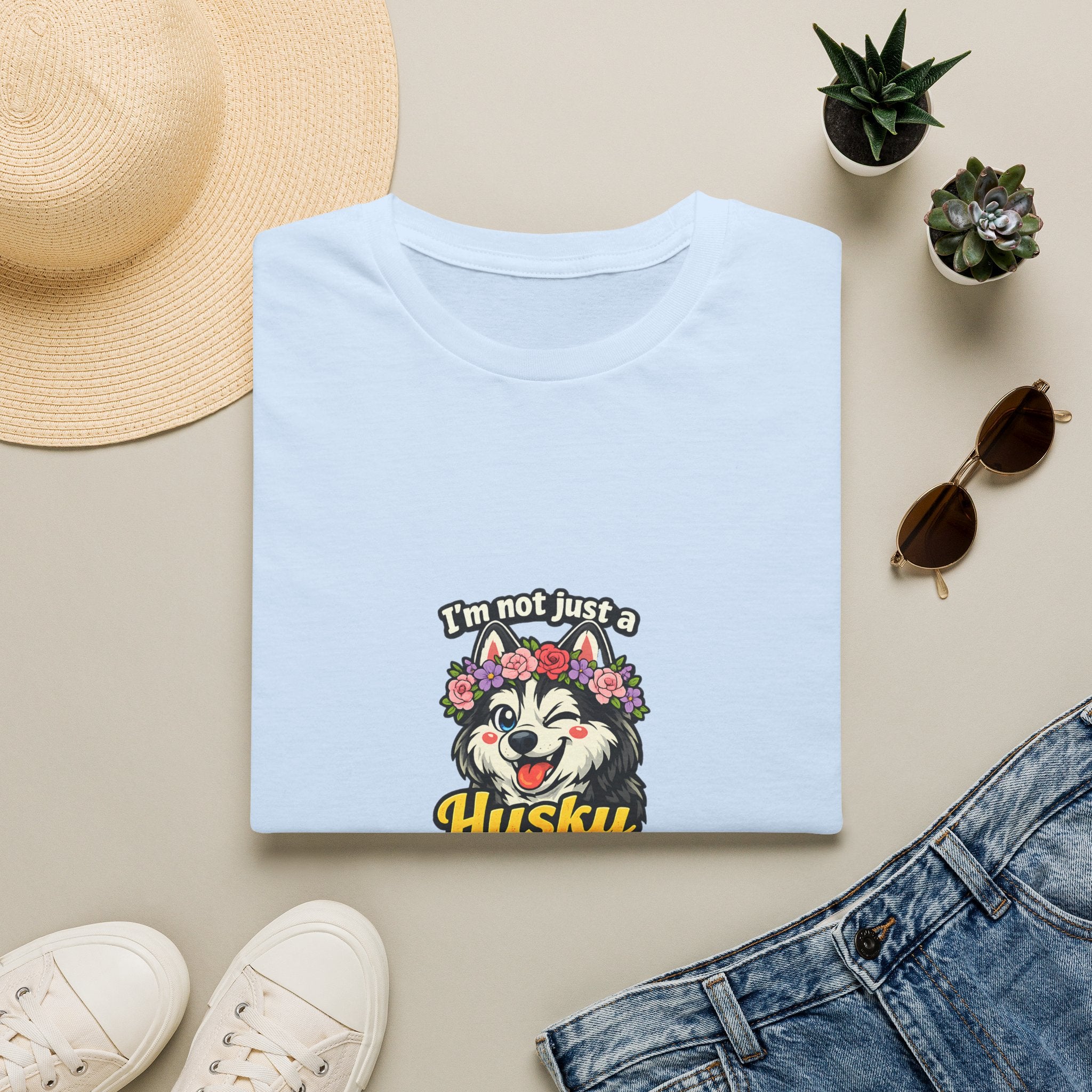 Husky Mama T-Shirt — "I'm Not Just a Husky Mama, I'm Their Chaos Manager" Cute Floral Dog Mom Tee