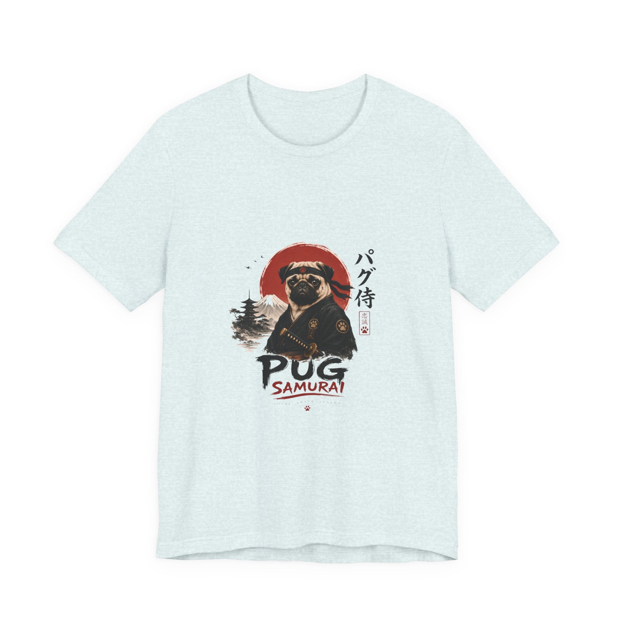 Pug Samurai T‑Shirt — Cute Samurai Pug Graphic Tee