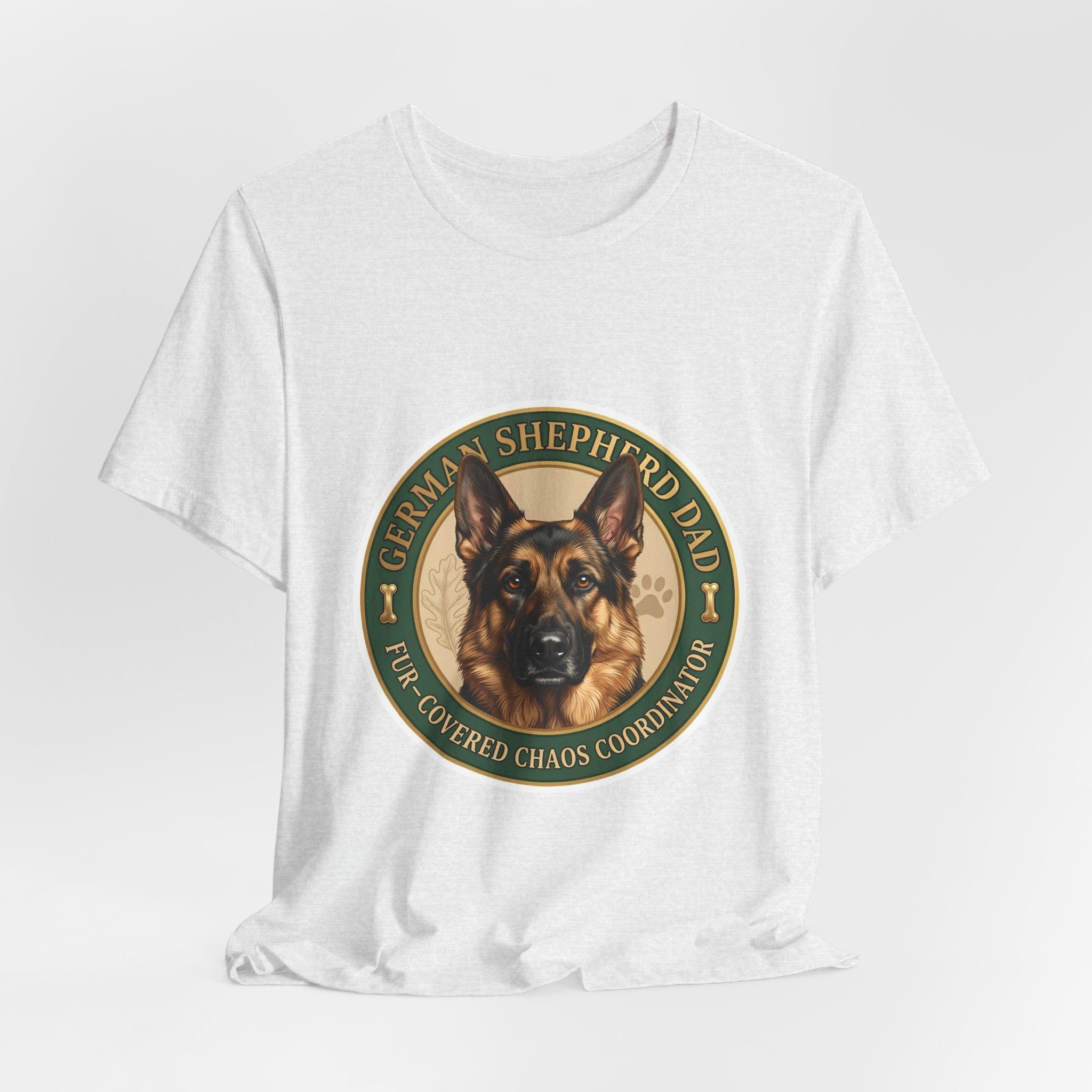 German Shepherd Dad T-Shirt — "Fur-Covered Chaos Coordinator" Dog Lover Tee