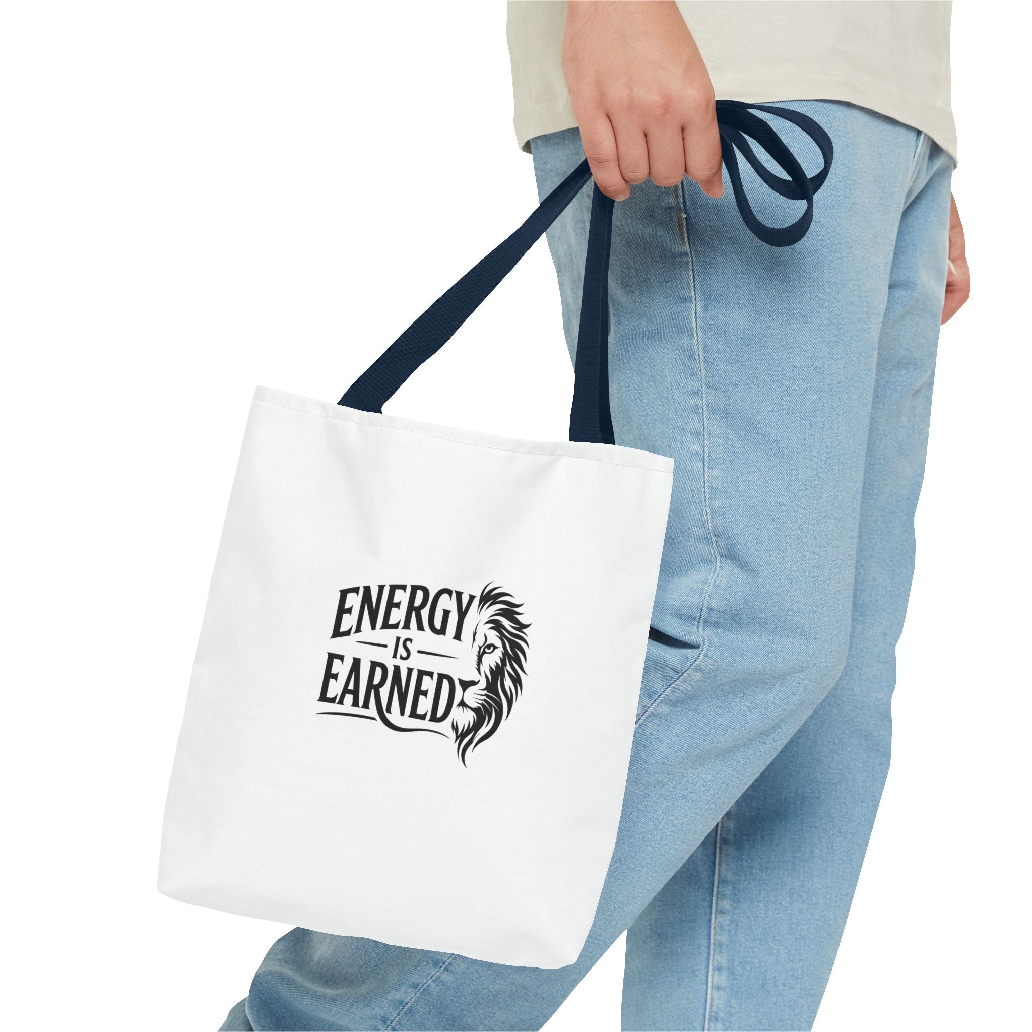 Energy Is Earned Tote Bag - Motivational Gym & Fitness Canvas Tote