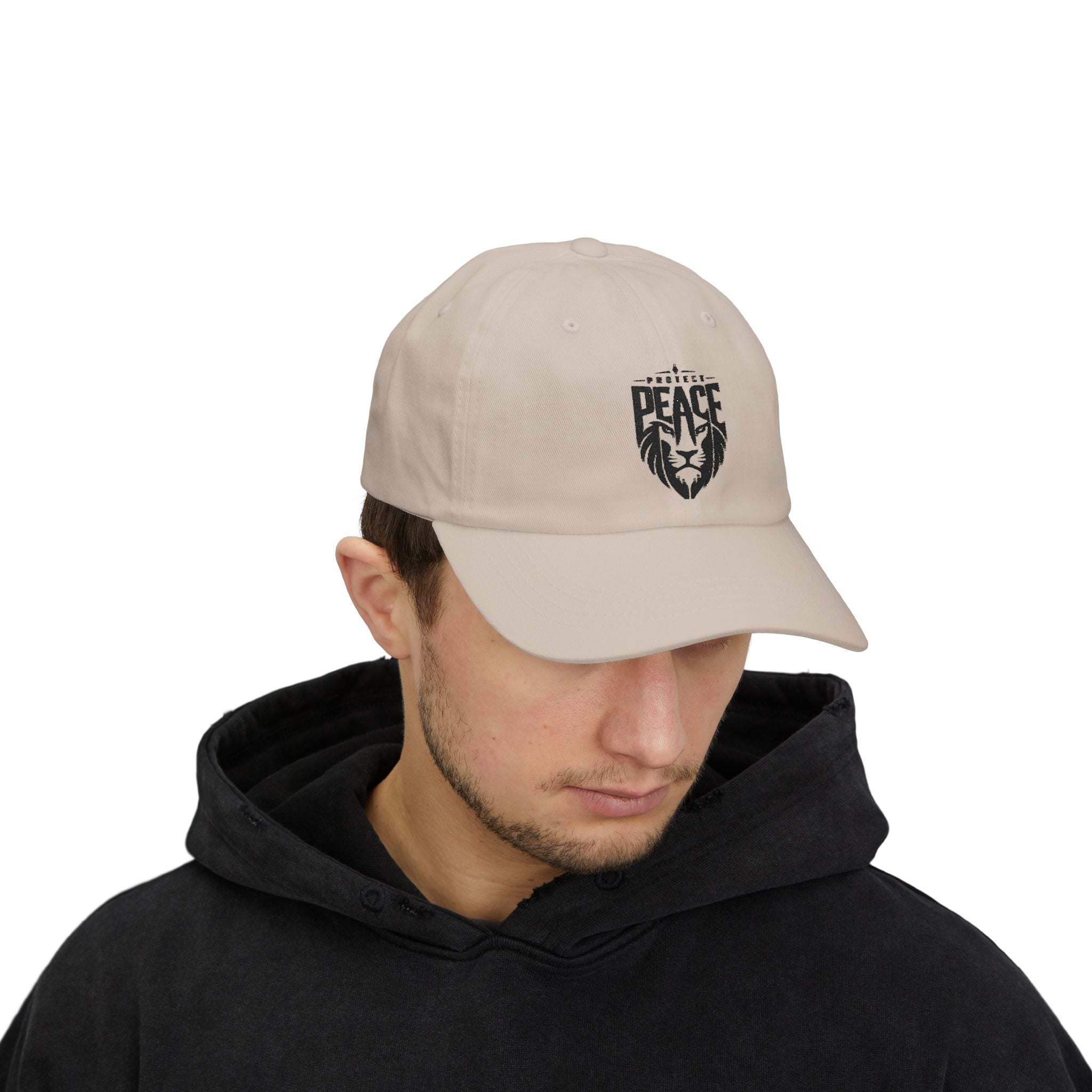 Dad Cap — Lion 'Peace' Shield Embroidered Baseball Hat