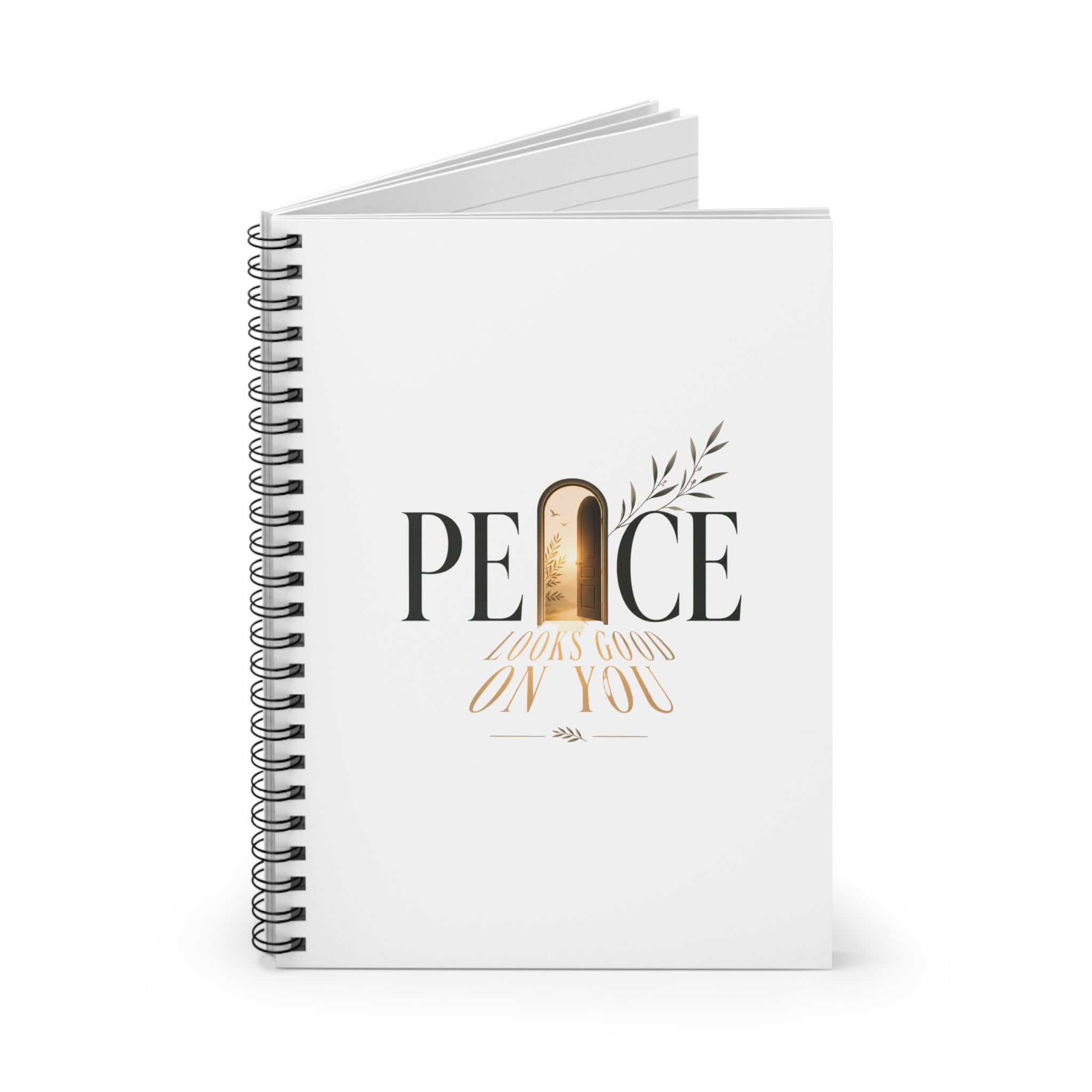 Peace Looks Good On You Spiral Notebook — Inspirational Ruled Journal