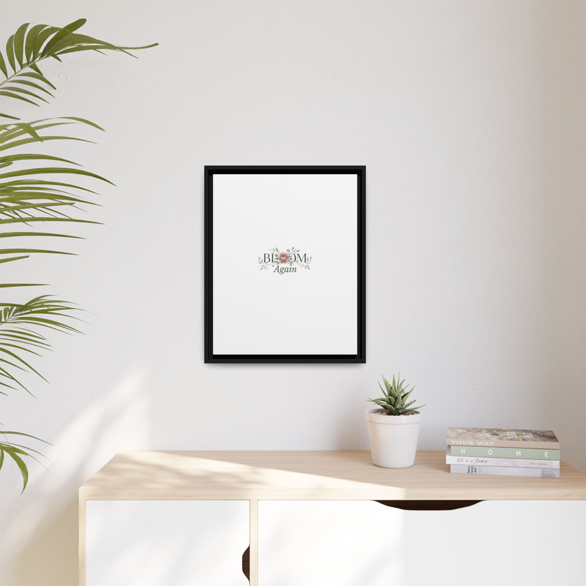 Bless Me Again Floral Matte Canvas Print, Framed Wall Art