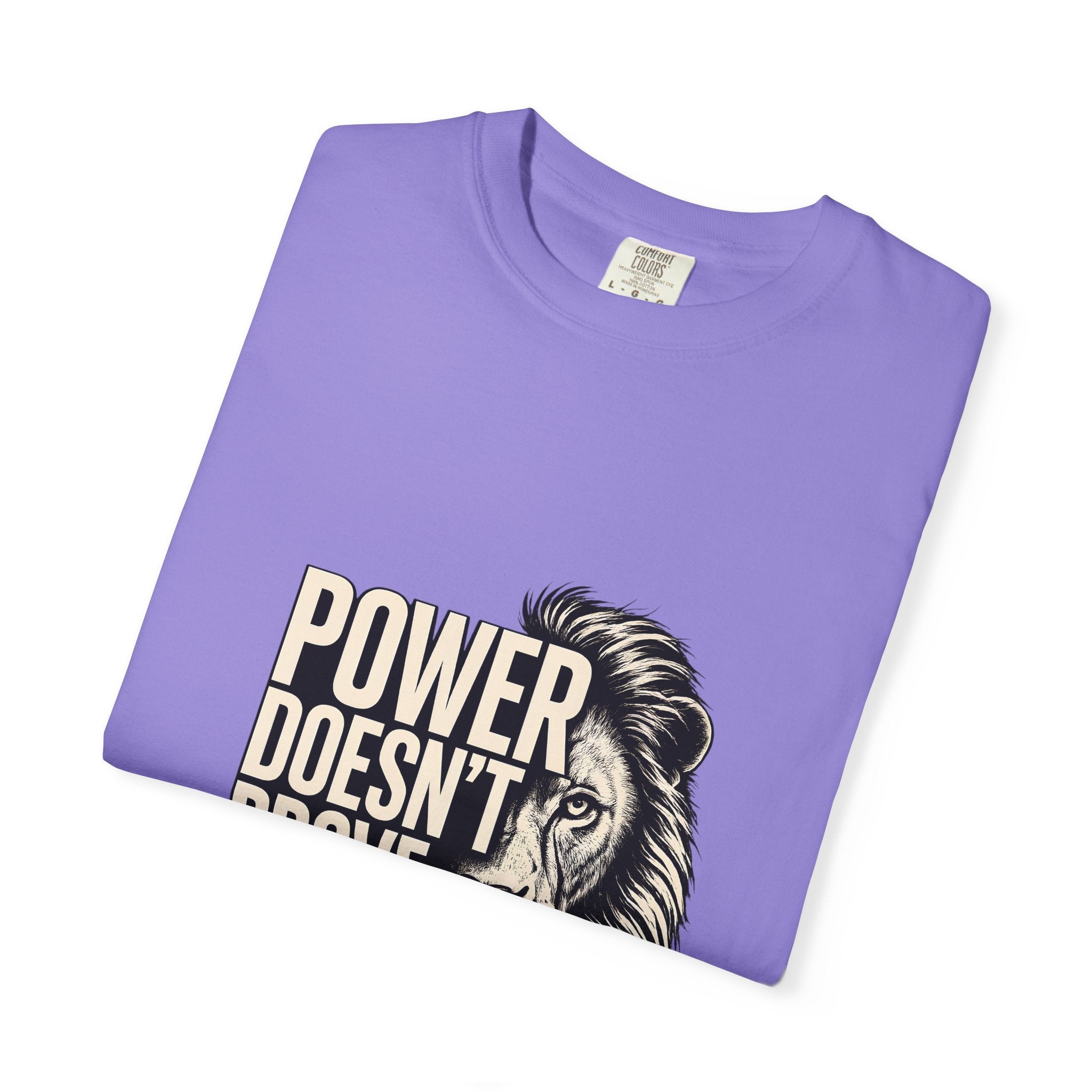 Lion 'Power Doesn't Prove Itself' Graphic T-Shirt