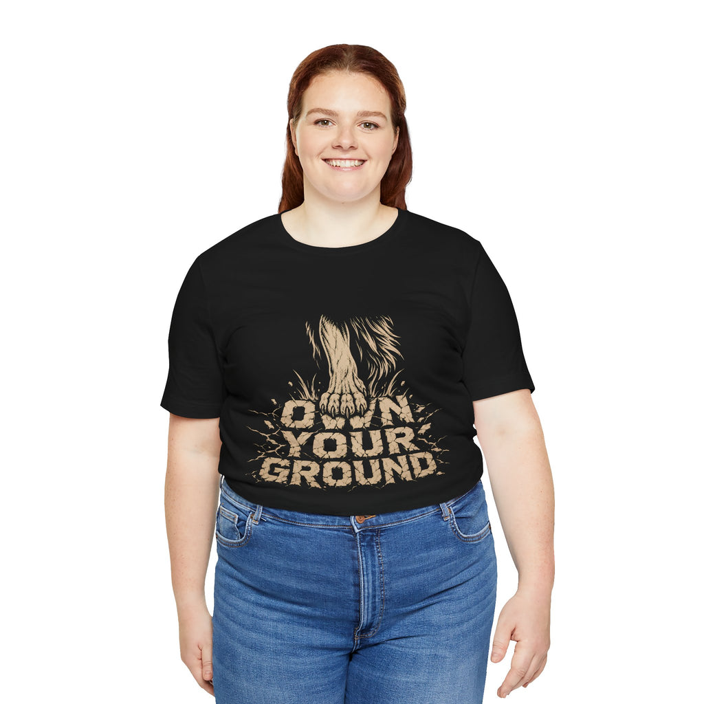 T‑Shirt — Own Your Ground Graphic Tee (Boot Print Design)