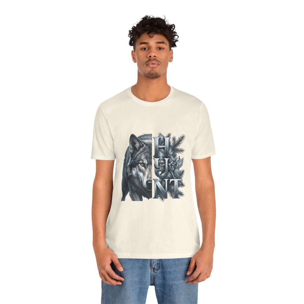 Wolf Elk Hunt T‑Shirt — Graphic Wildlife Hunting Tee