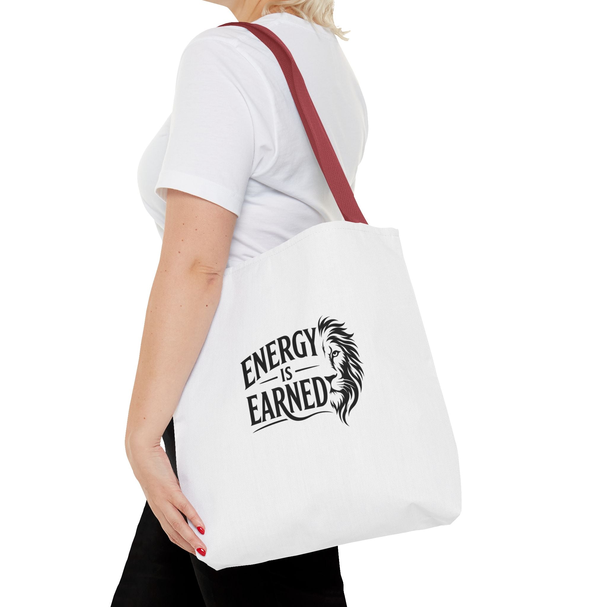 Energy Is Earned Tote Bag - Motivational Gym & Fitness Canvas Tote