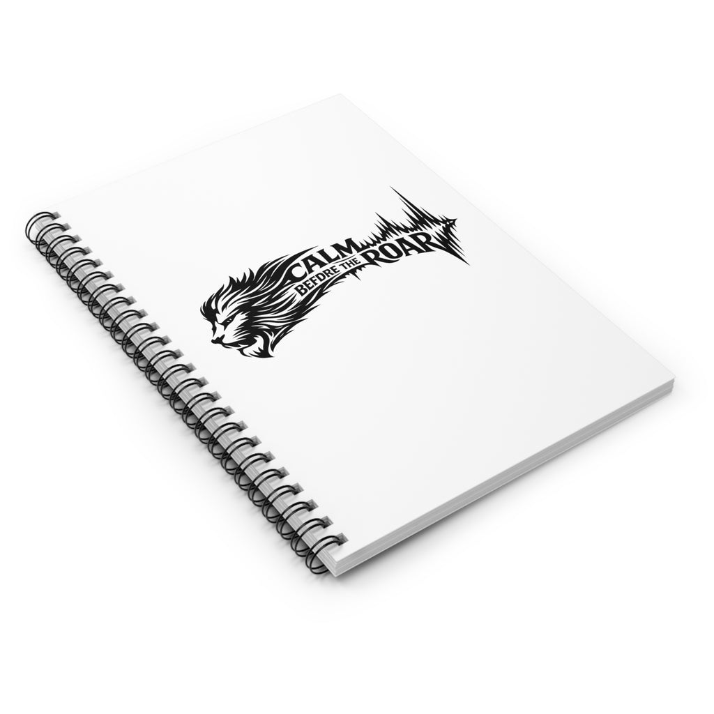 Calm Before the Roar Lion Spiral Notebook — Motivational Ruled Journal