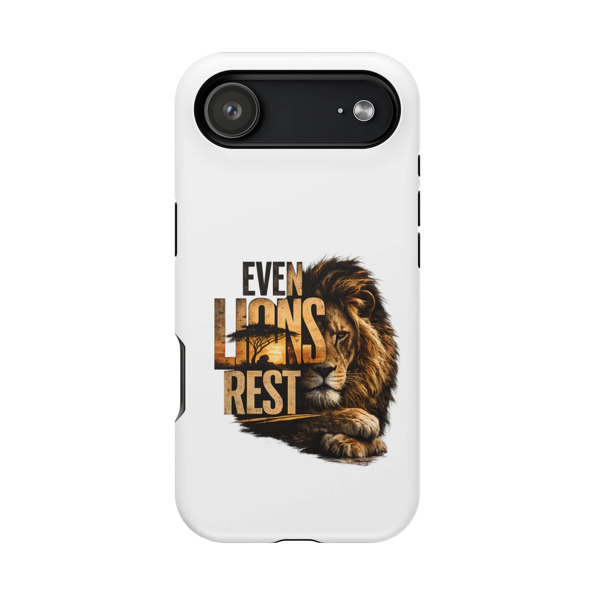 Lion 'Even Lions Rest' Magnetic Impact-Resistant Phone Case