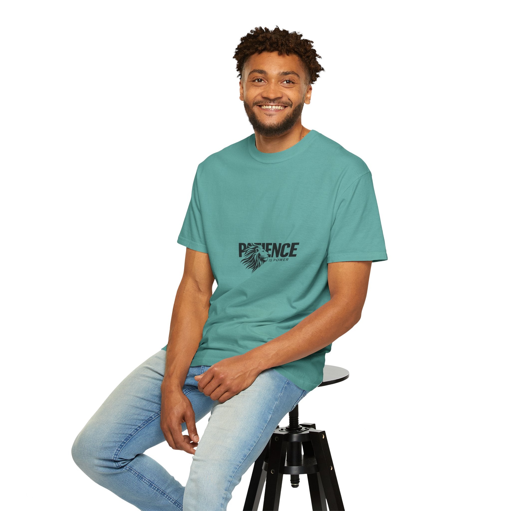 Patience Is Power T‑Shirt — Lion Graphic Inspirational Tee