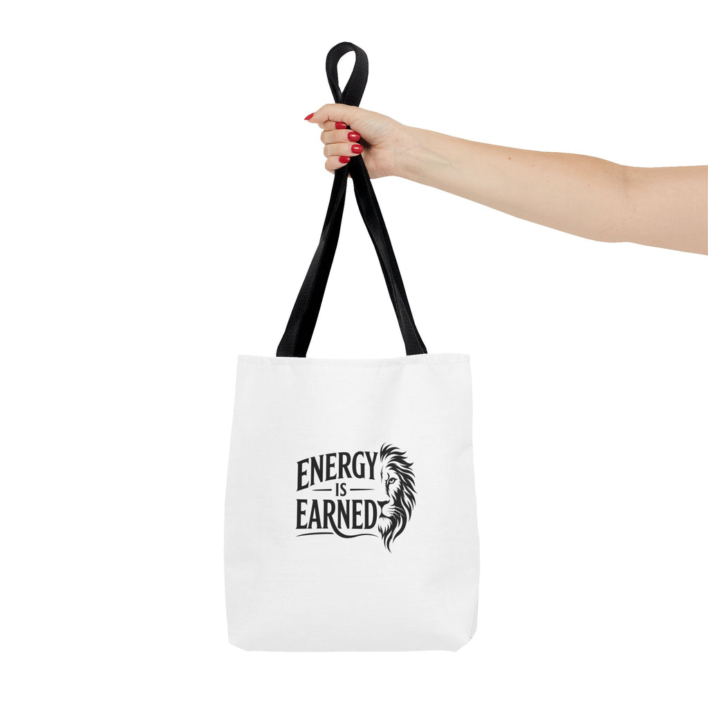Energy Is Earned Tote Bag - Motivational Gym & Fitness Canvas Tote