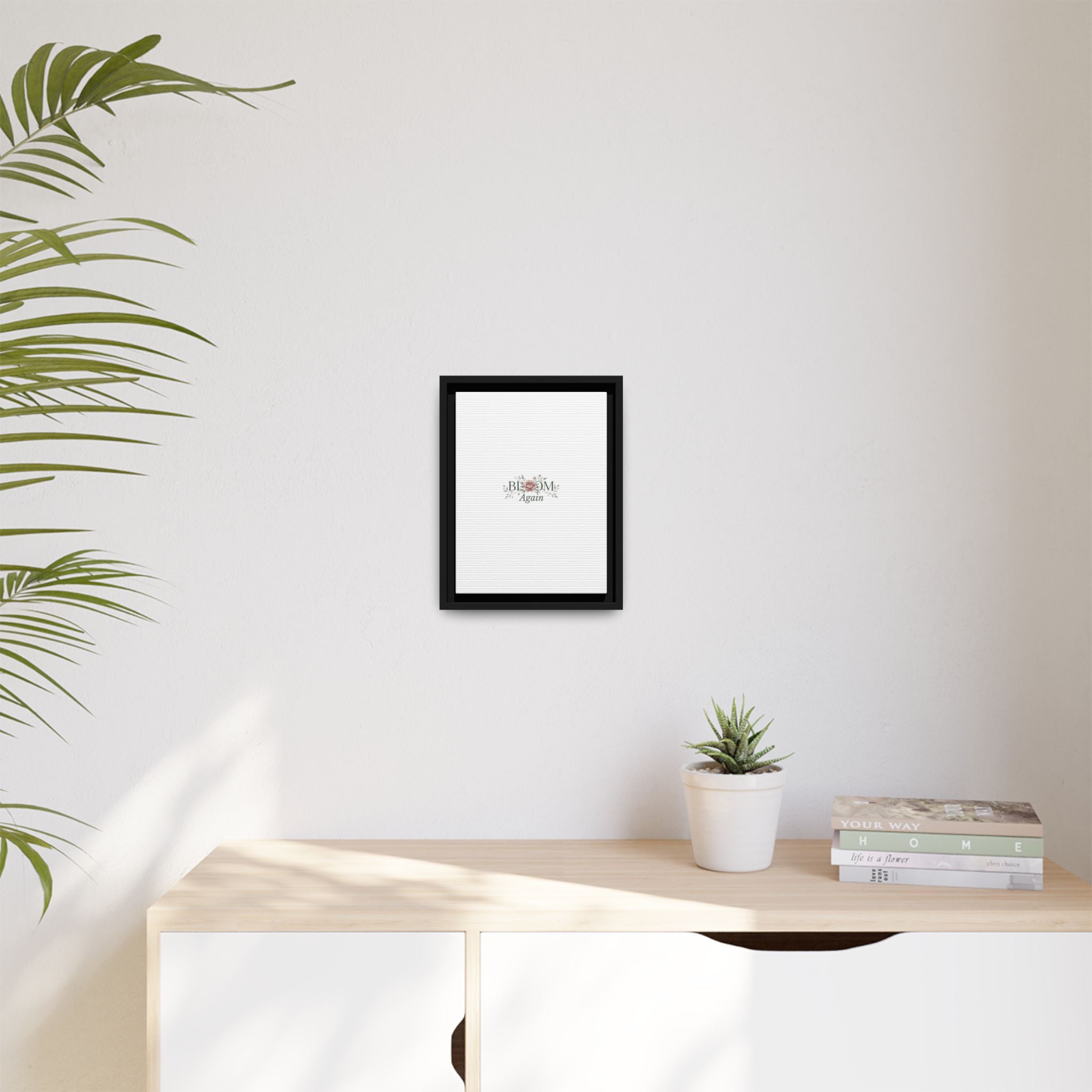 Bless Me Again Floral Matte Canvas Print, Framed Wall Art