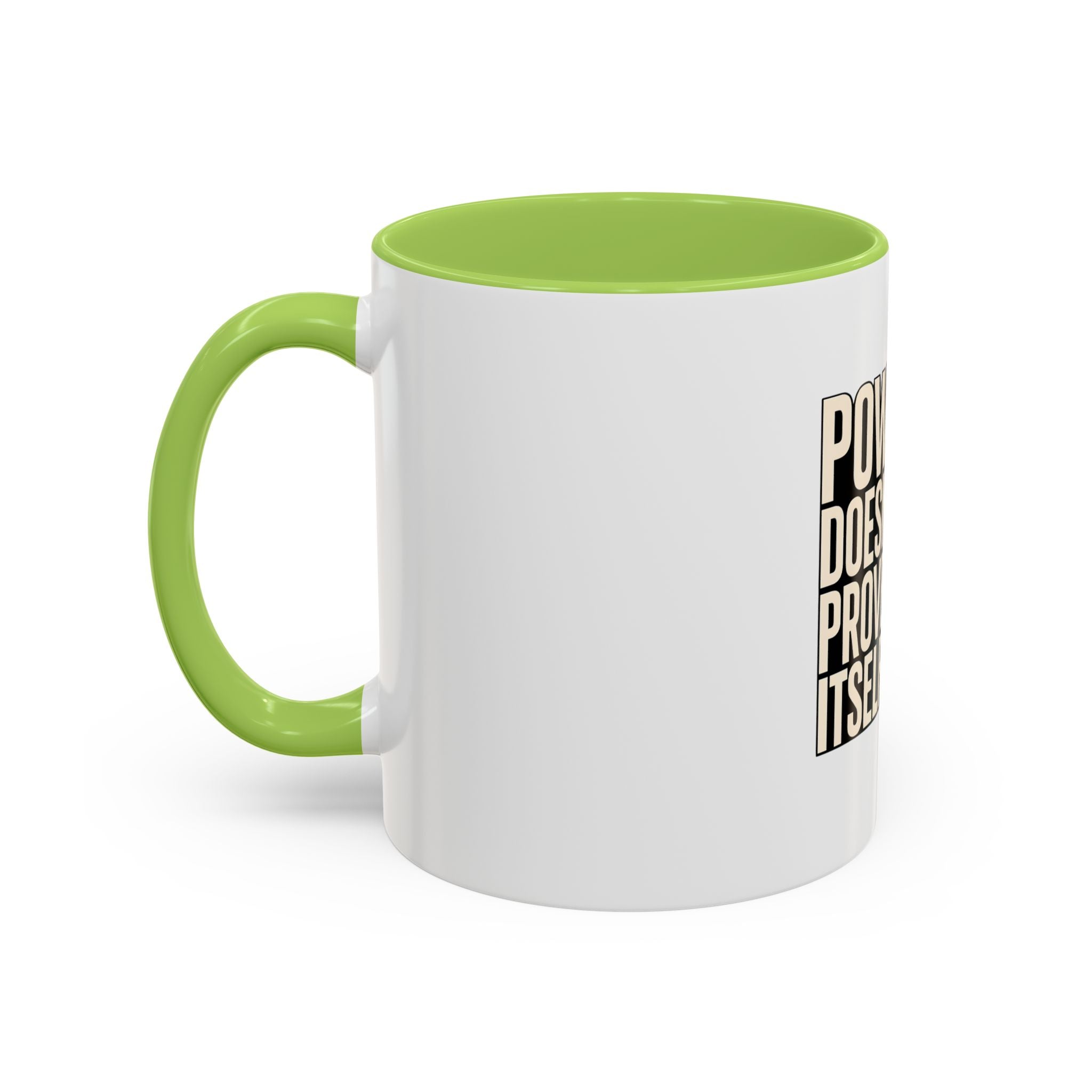 Power Doesn't Prove Itself Lion Coffee Mug — Motivational Accent Mug (11/15 oz)