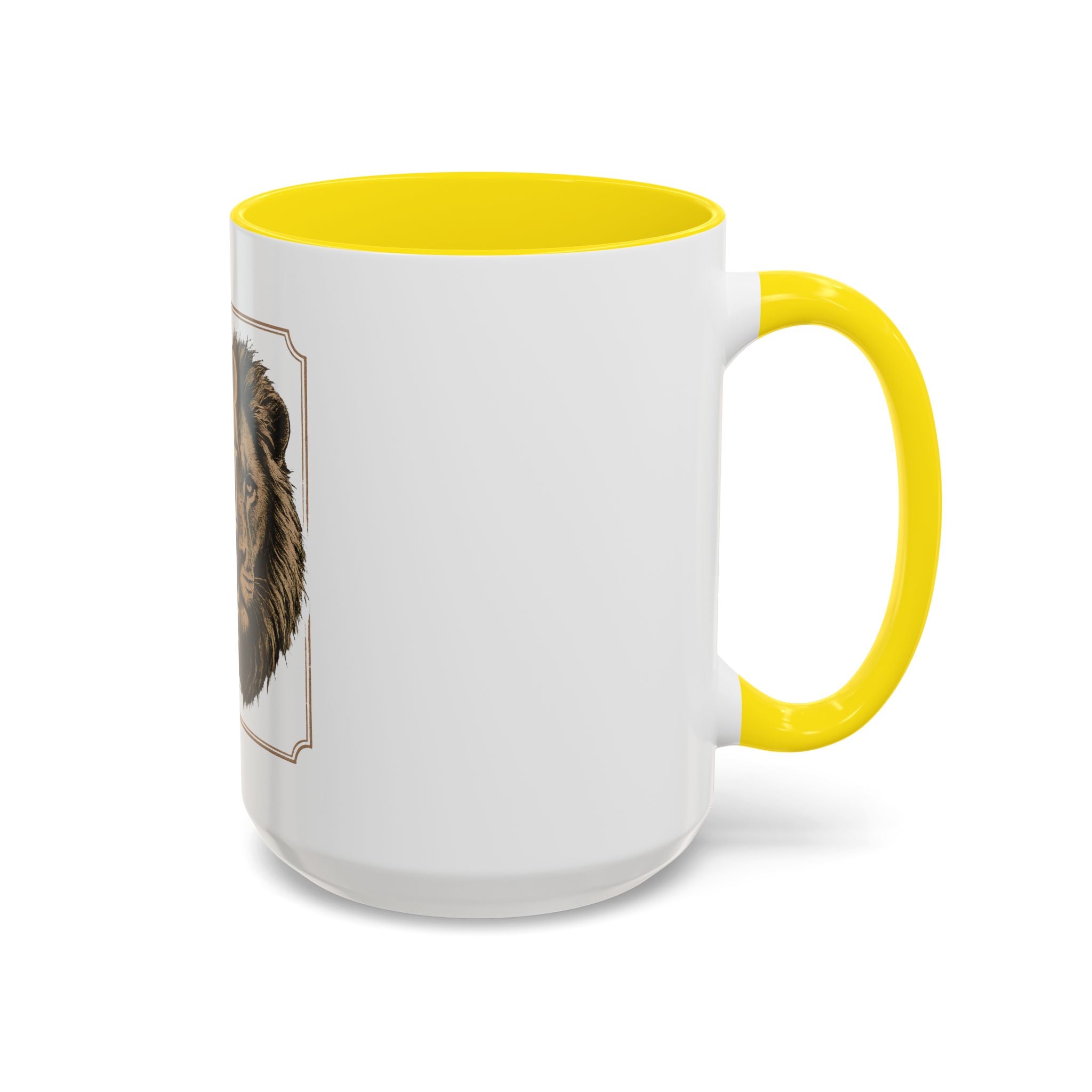 Lion 'Power Doesn't Prove Itself' Accent Coffee Mug — Motivational Animal Quote