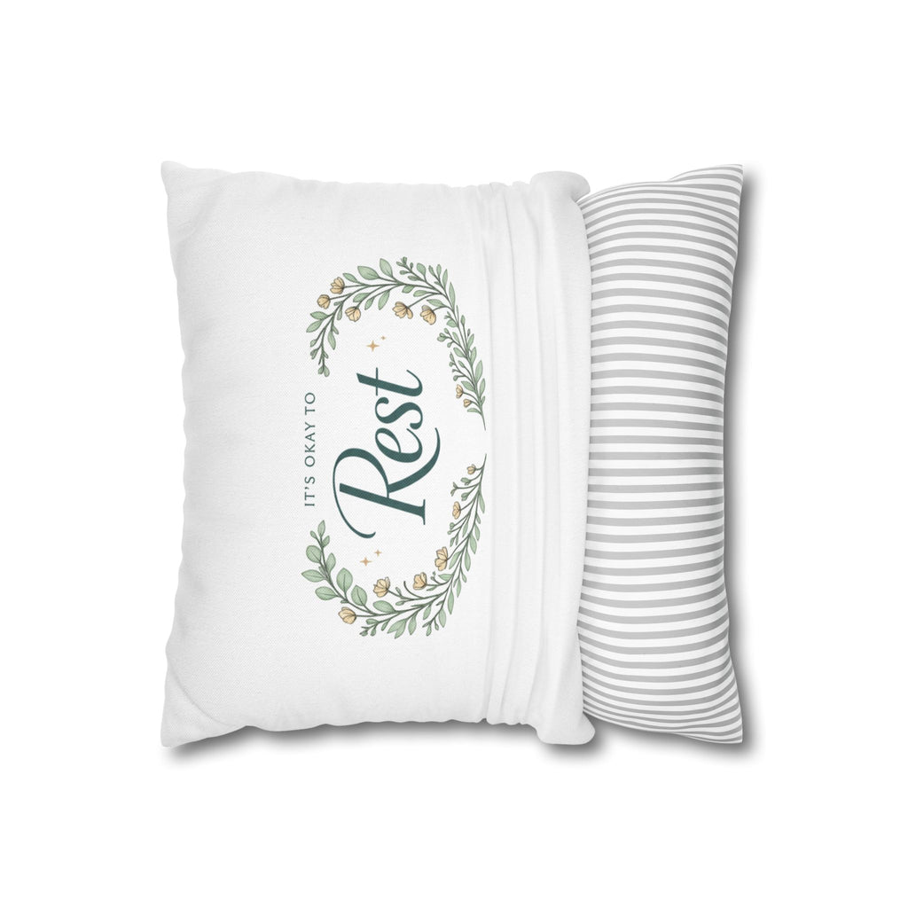 Inspirational 'It's Okay to Rest' Decorative Pillowcase