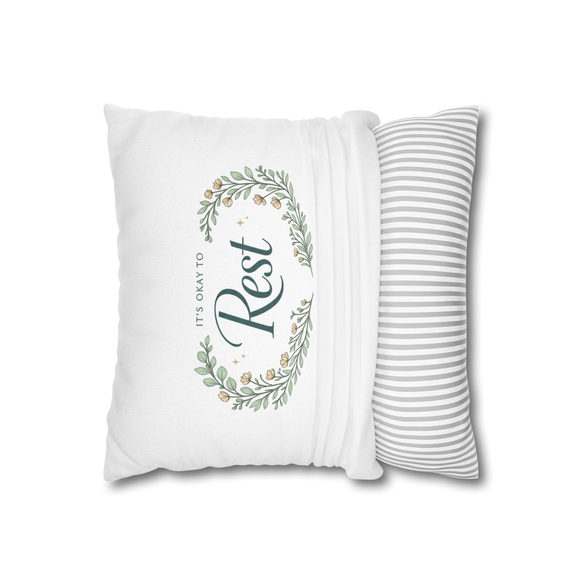 Inspirational 'It's Okay to Rest' Decorative Pillowcase