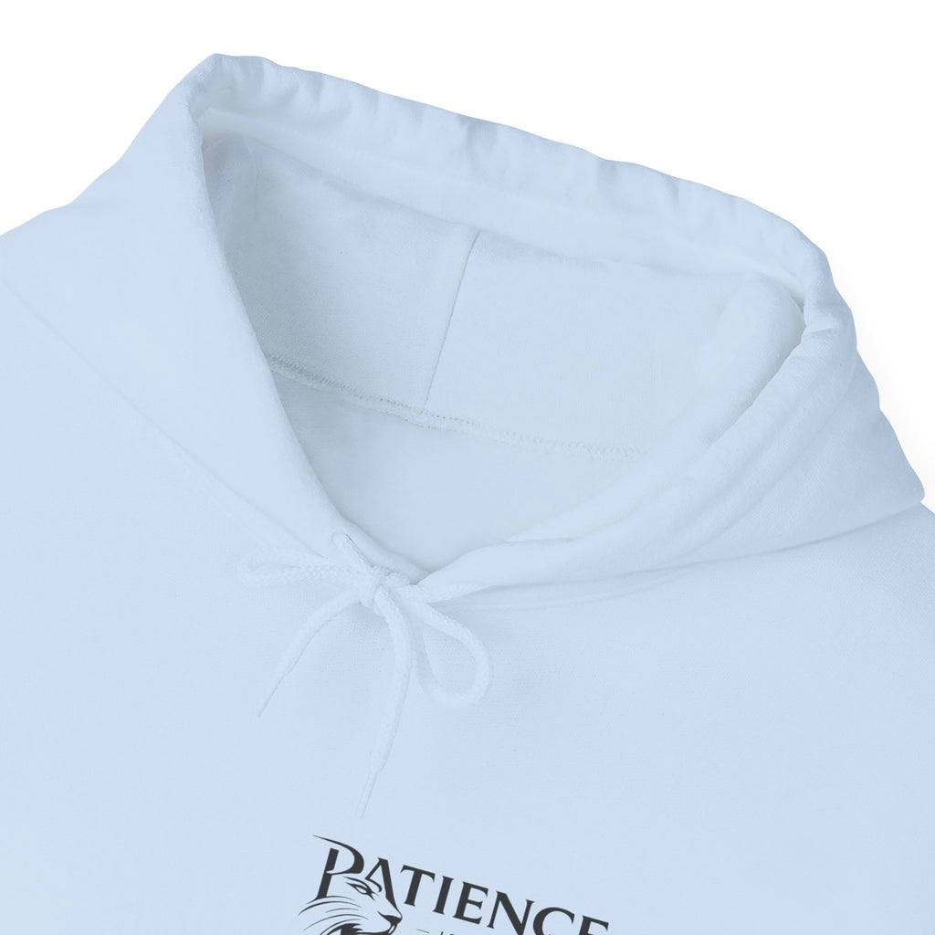 Patience Dove Hoodie — Minimal Inspirational Graphic Hooded Sweatshirt