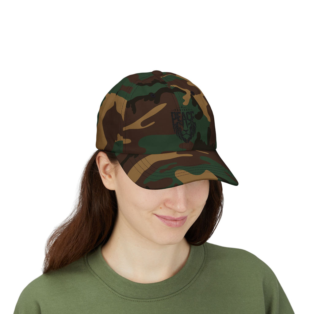 Dad Cap — Lion 'Peace' Shield Embroidered Baseball Hat