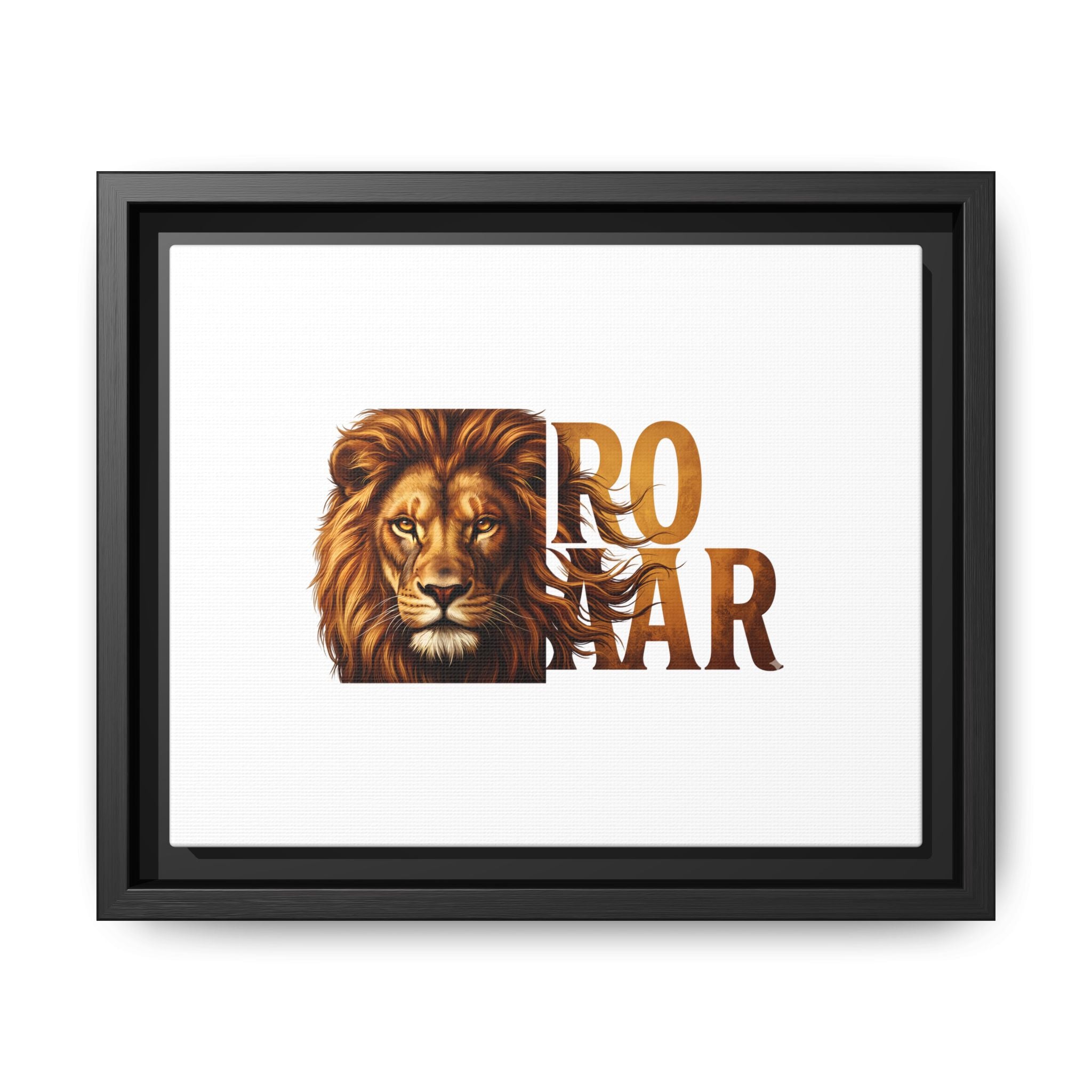 Roar Lion Matte Canvas Framed Wall Art