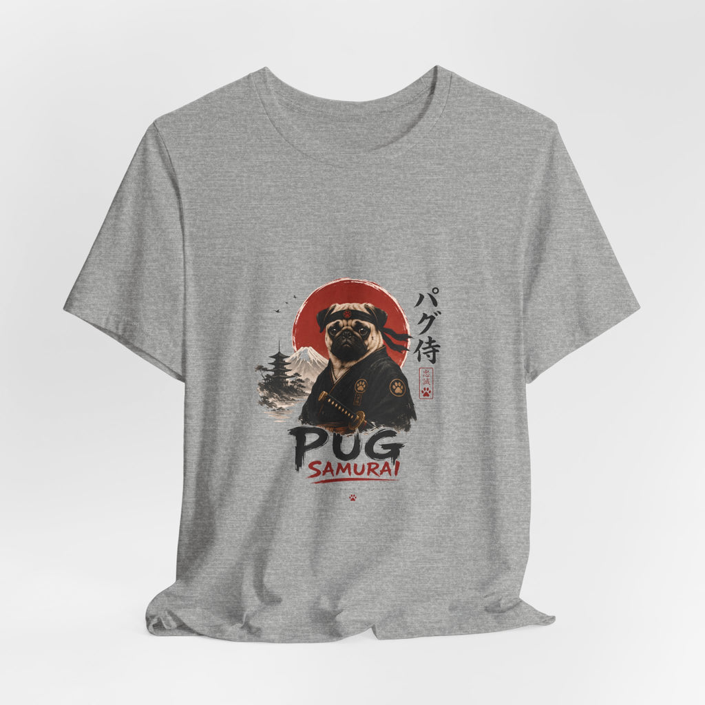 Pug Samurai T‑Shirt — Cute Samurai Pug Graphic Tee
