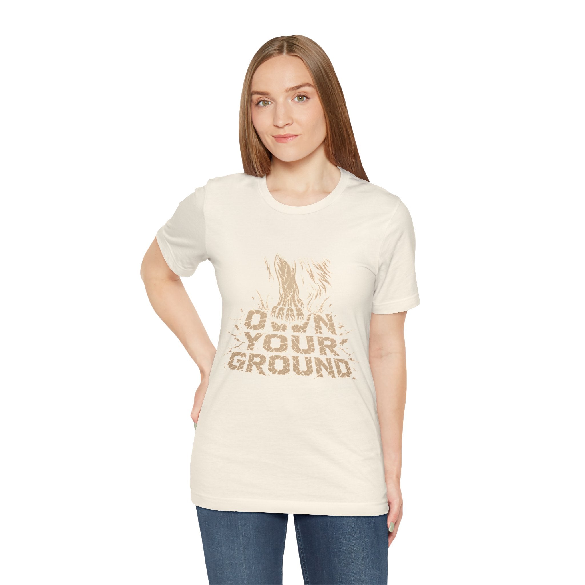 T‑Shirt — Own Your Ground Graphic Tee (Boot Print Design)