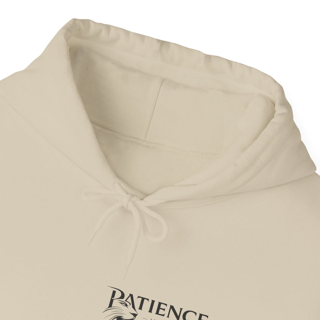 Patience Dove Hoodie — Minimal Inspirational Graphic Hooded Sweatshirt