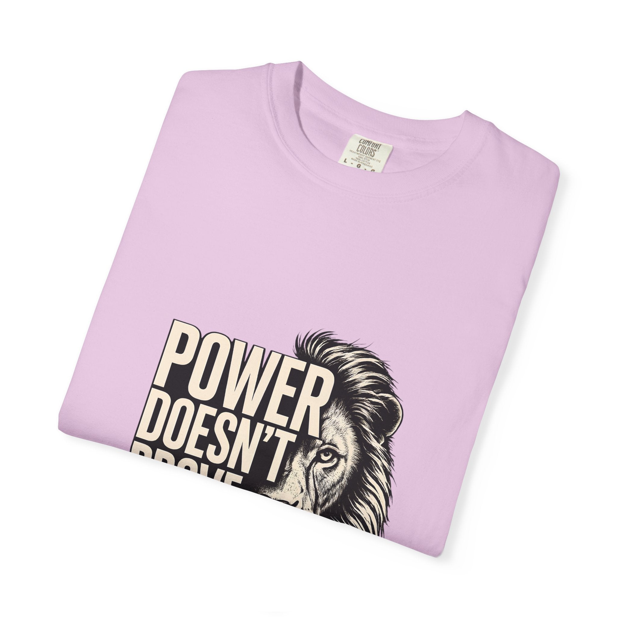 Lion 'Power Doesn't Prove Itself' Graphic T-Shirt