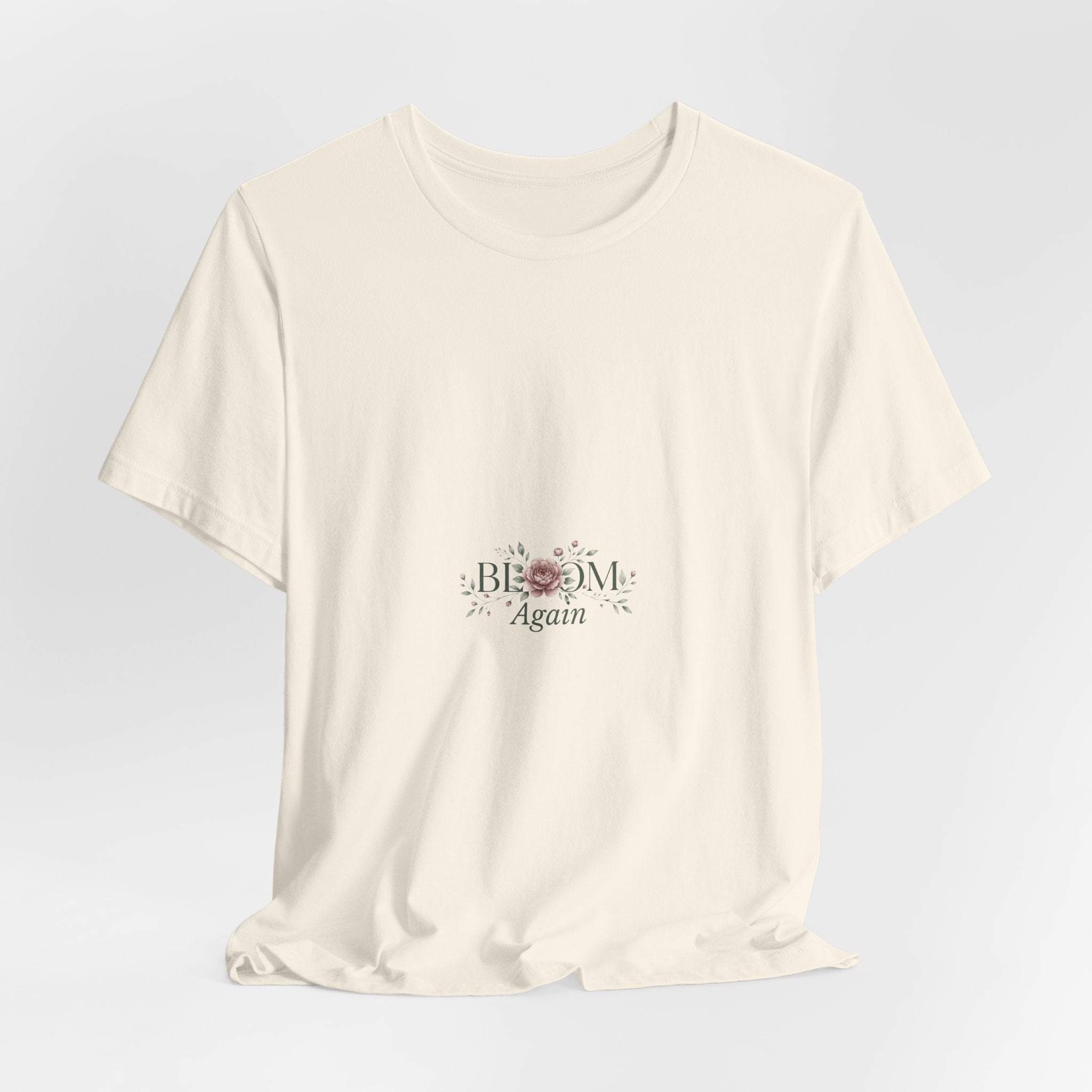 T-Shirt — "Bloom Again" Floral Minimalist Tee
