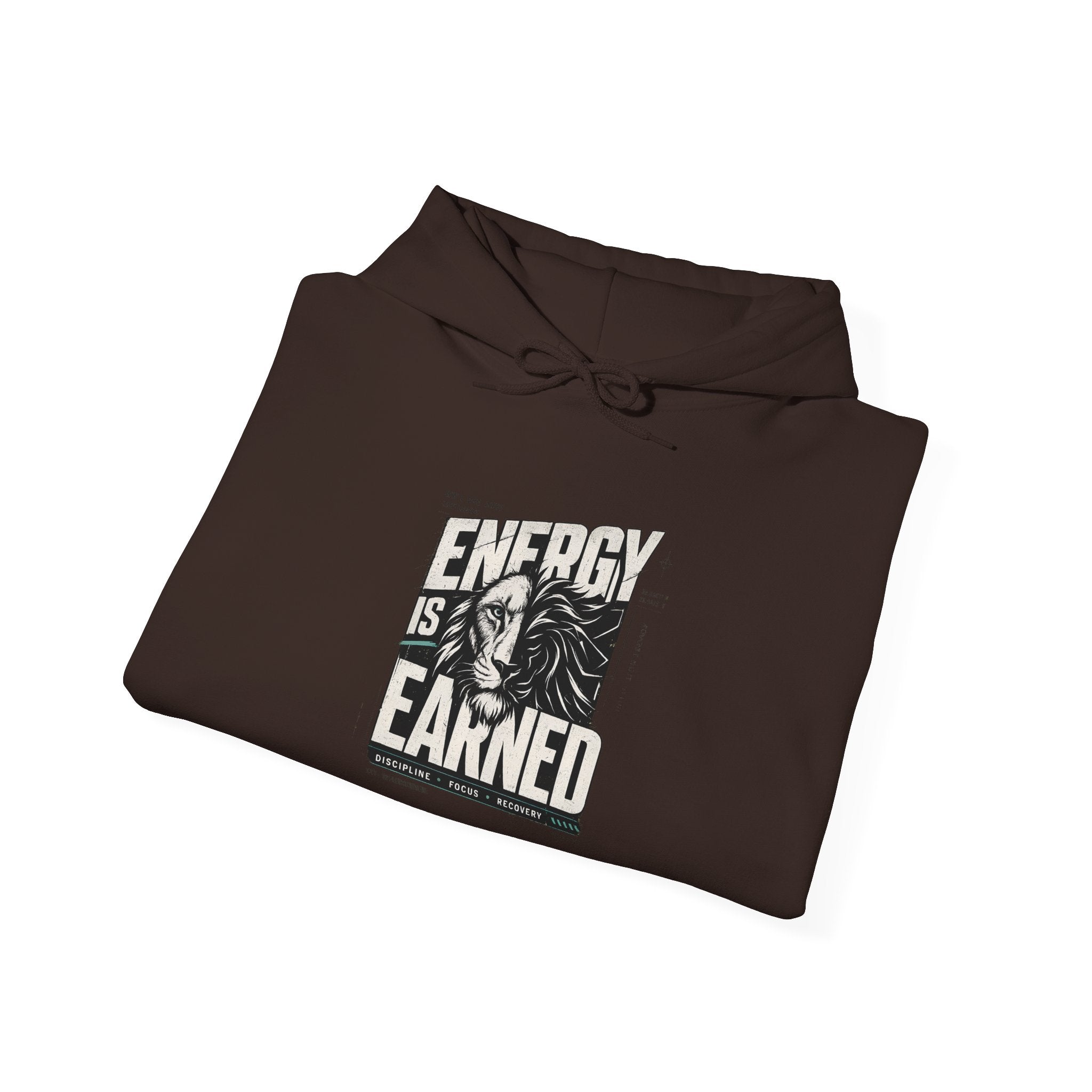 Energy Is Earned Hoodie — Motivational Graphic Sweatshirt