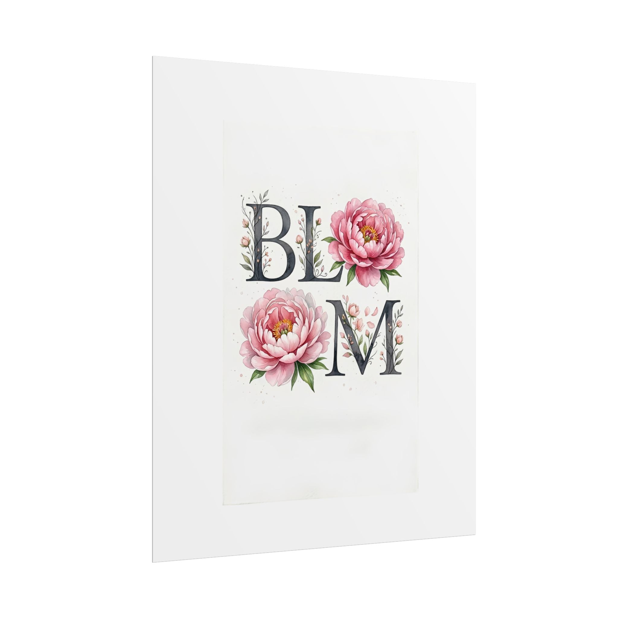 Bloom Floral Poster — Rolled Botanical Wall Art Print (Pink Peonies)
