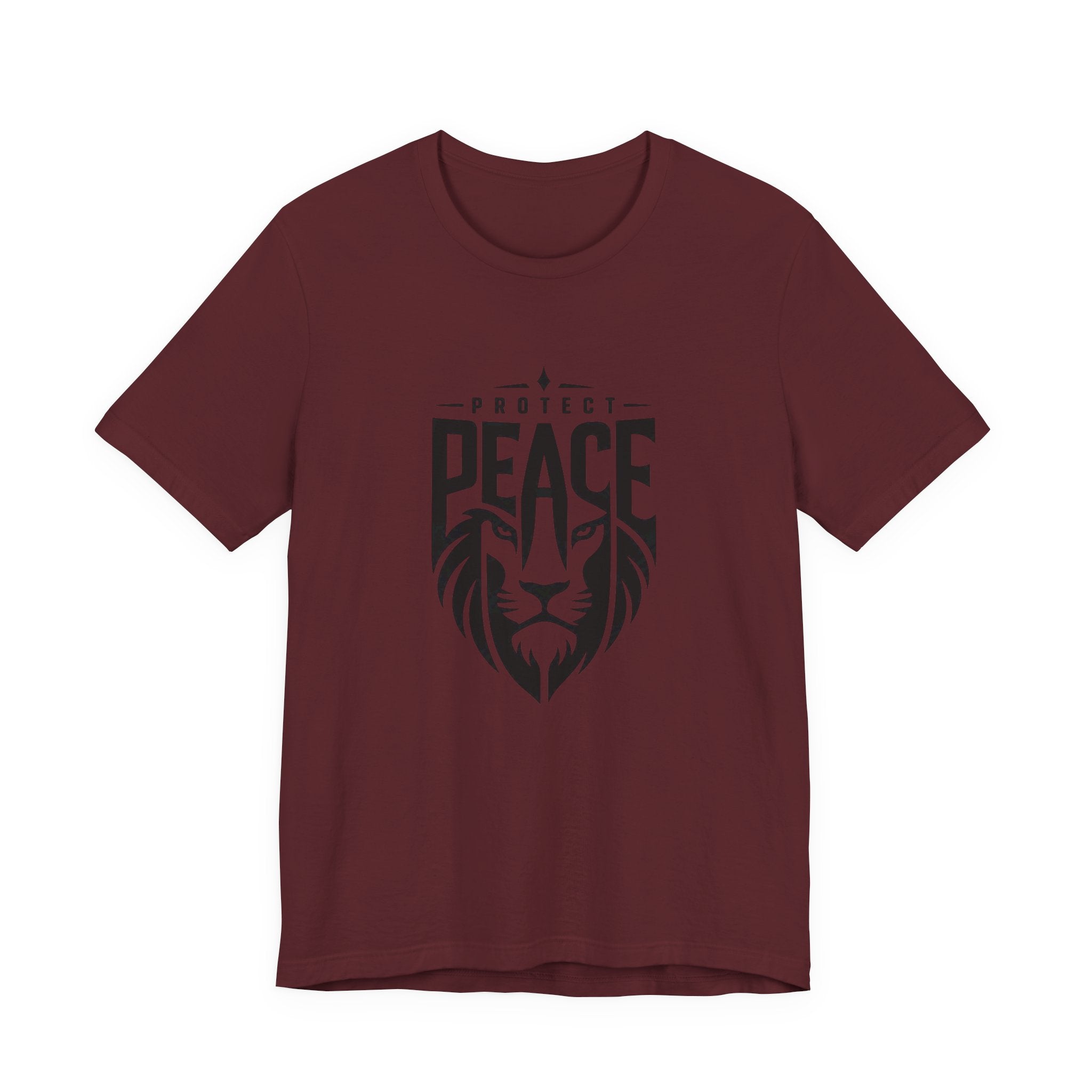 Protect Peace Lion T-Shirt — Graphic Tee with Lion Shield Design
