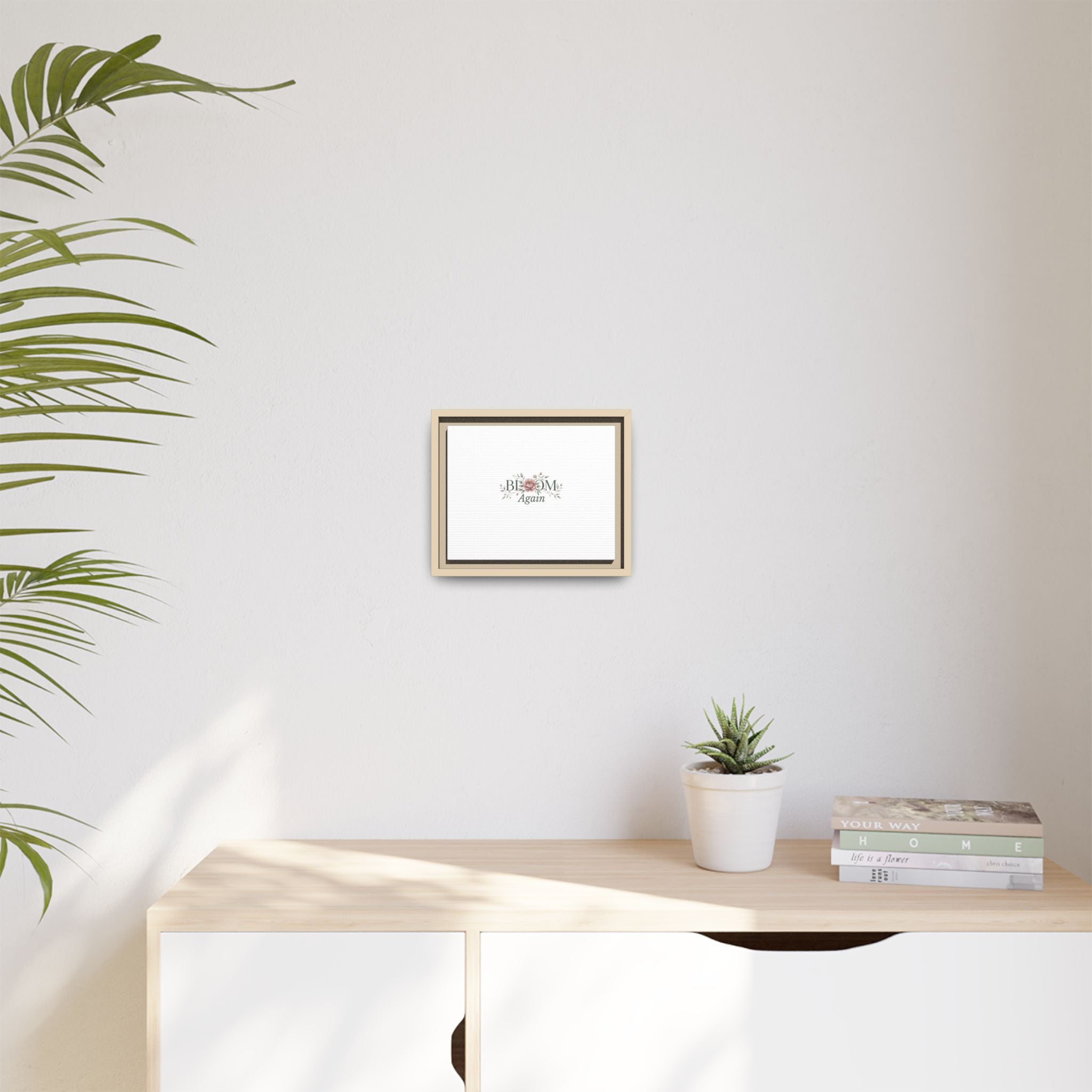 Bless Me Again Floral Matte Canvas Print, Framed Wall Art