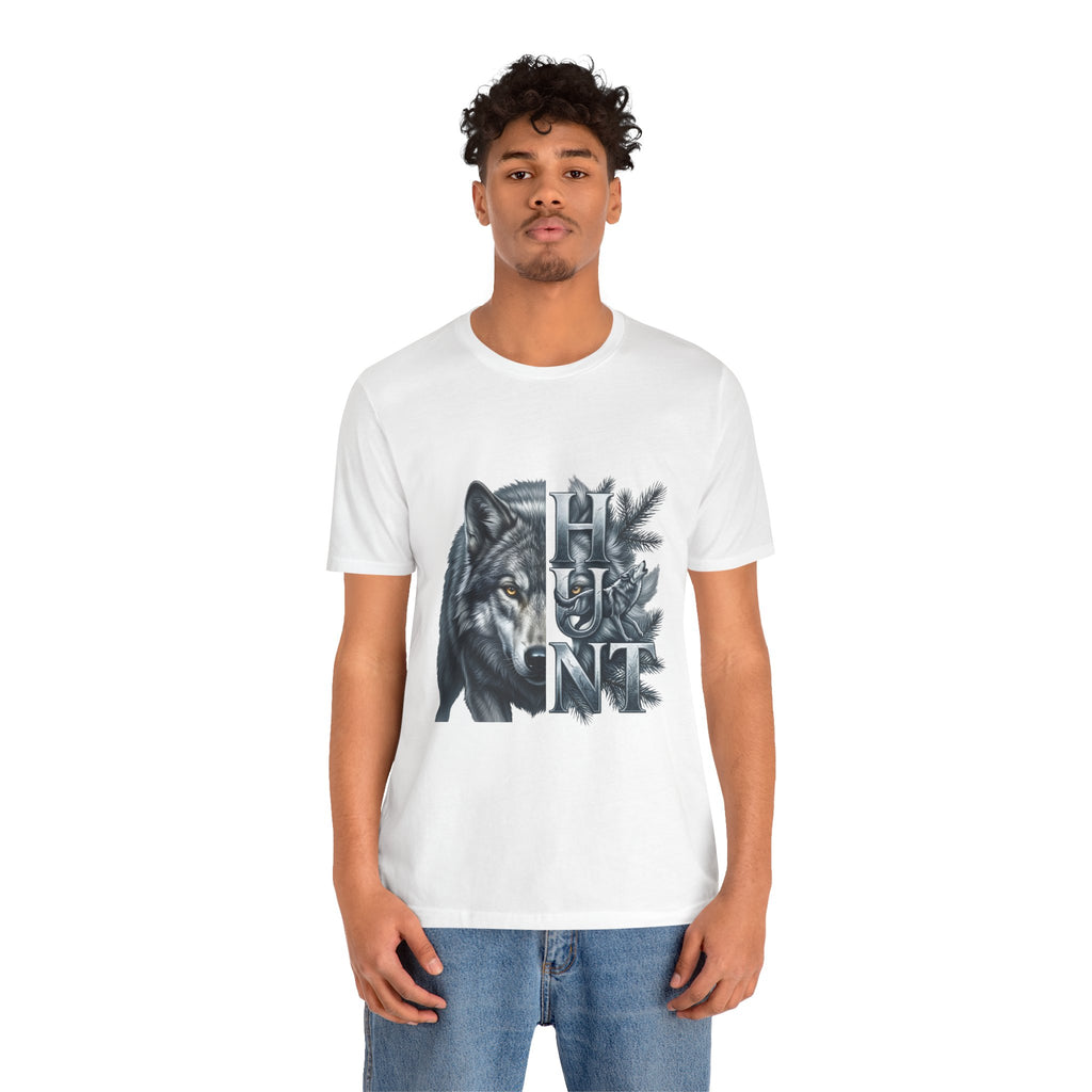 Wolf Elk Hunt T‑Shirt — Graphic Wildlife Hunting Tee